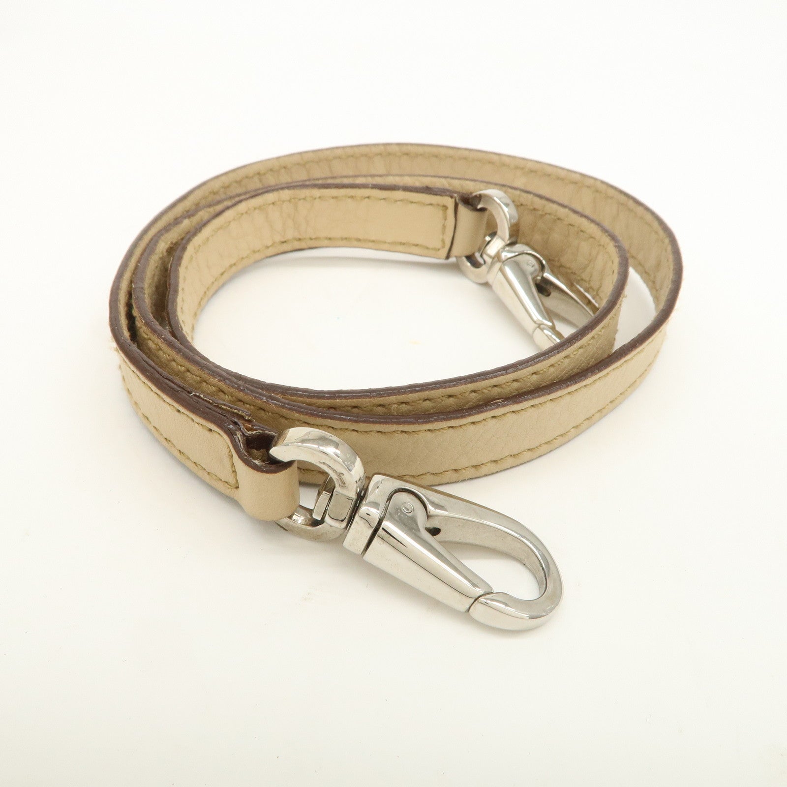 Ferragamo Gancini Leather 2Way Bag Hand Bag Shoulder Bag Beige