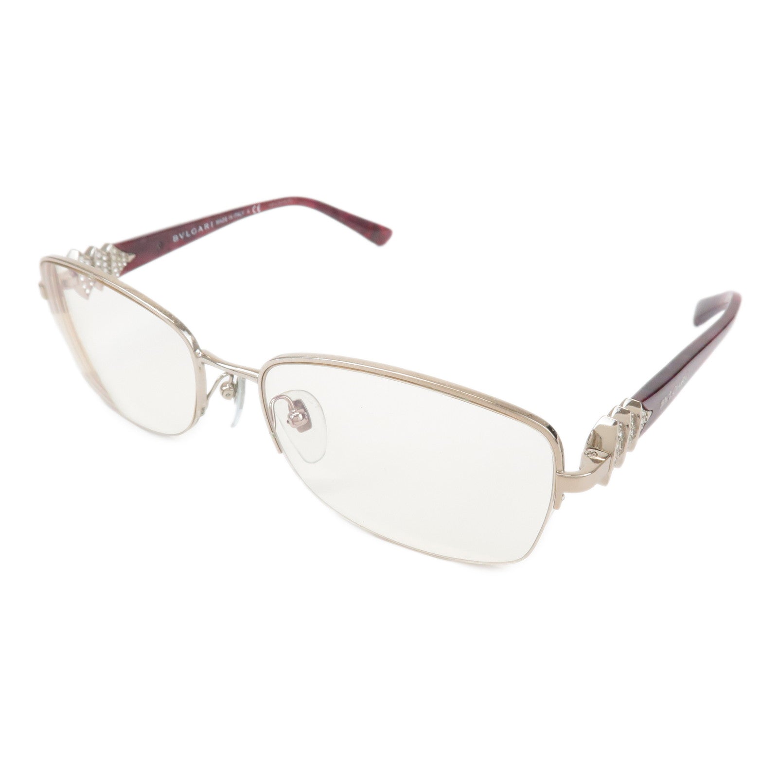 BVLGARI Metal Plastic Diva Glasses Red 2162B 266 Used