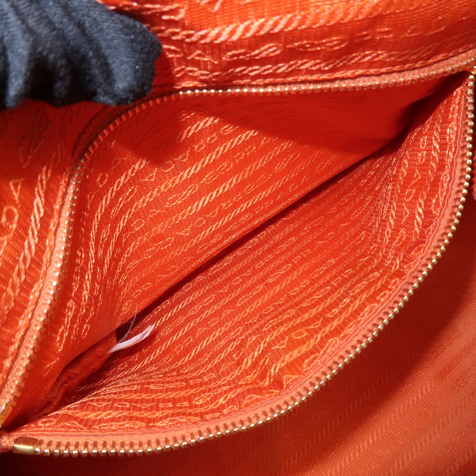 PRADA Saffiano Leather 2Way Bag Hand Bag Shoulder Bag Orange