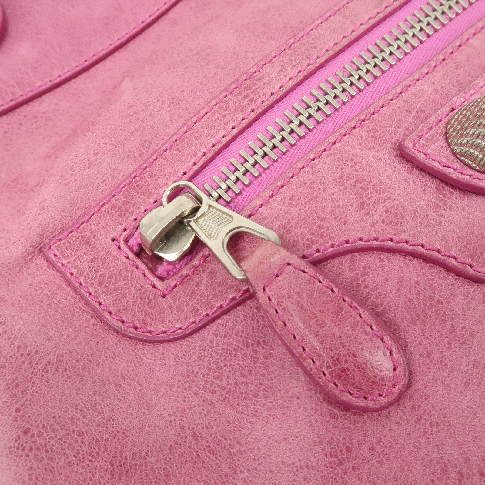 BALENCIAGA The Giant Slim Leather Shoulder Bag Hand Bag Pink 192911 Used