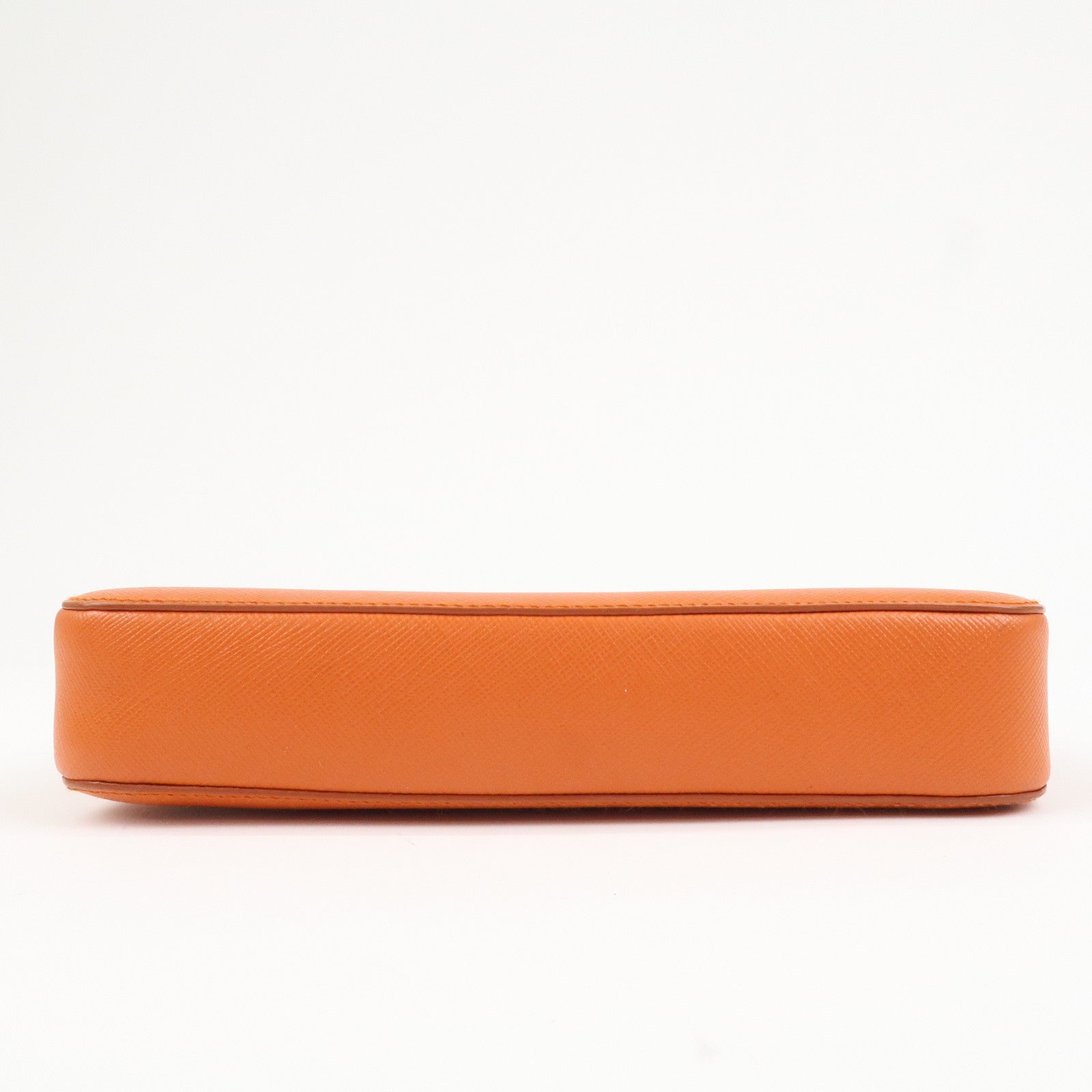 PRADA Logo Leather Shoulder Bag Crossbody Bag Orange BT0834