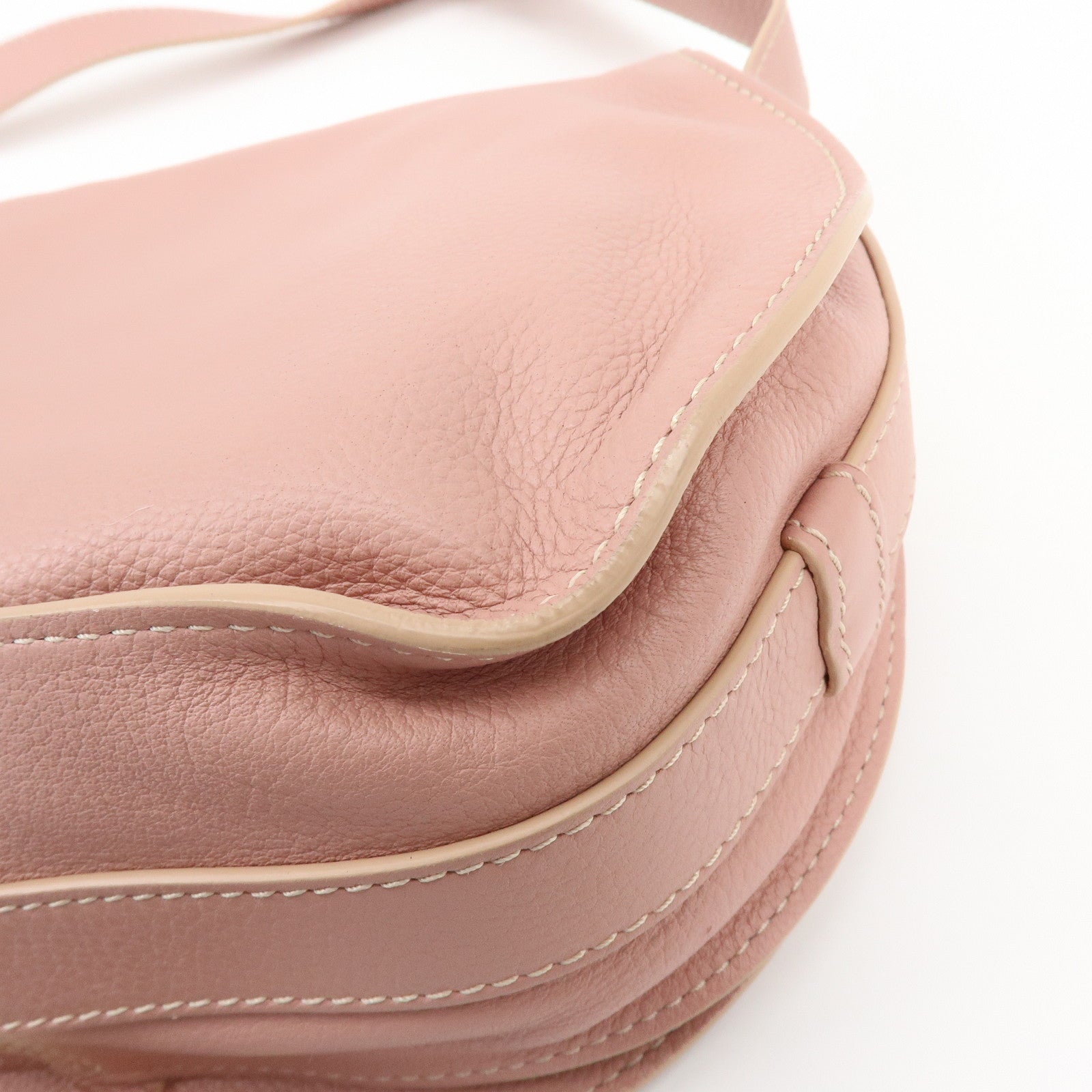 Chloe Marcie Leather Shoulder Bag Crossbody Bag Pink