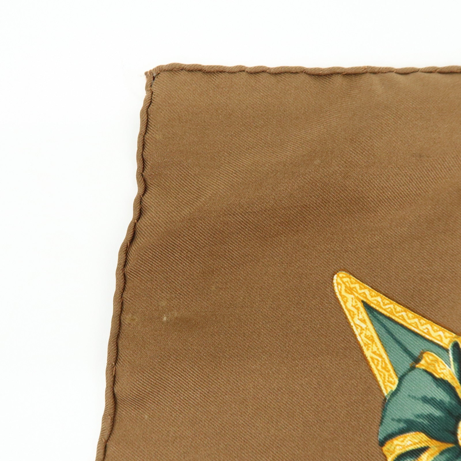 HERMES Carre 90 Set of 2 Silk 100% Scarf Black Gold Brown