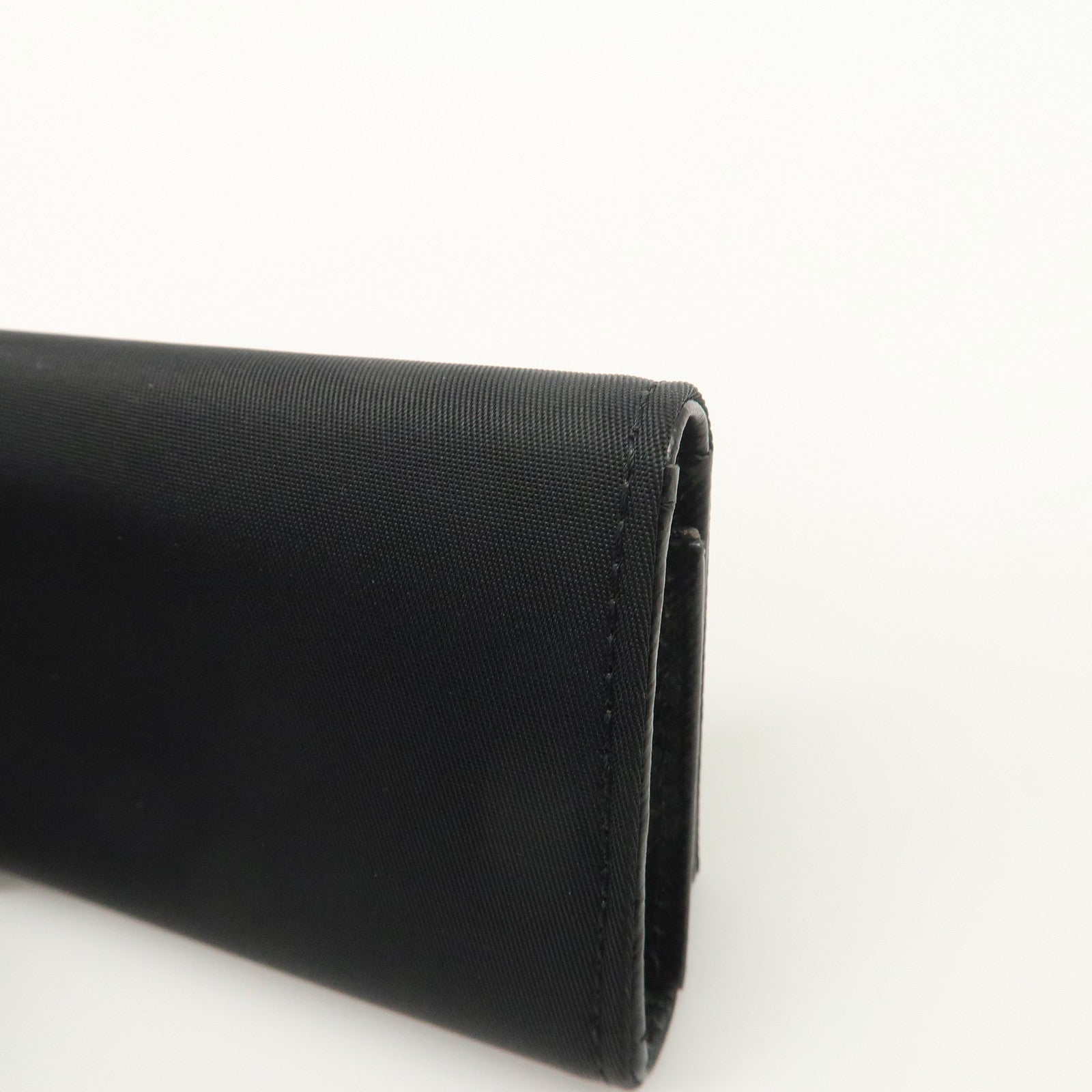 PRADA Nylon Saffiano Leather 6 Rings Key Case Black M222A