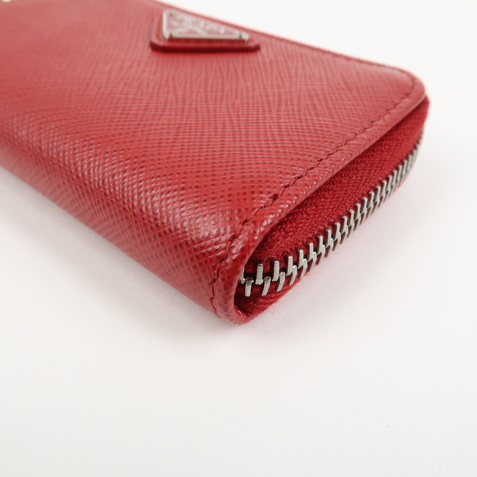PRADA Saffiano Leather Triangle Logo Coin Case Coin Purse 2TT085