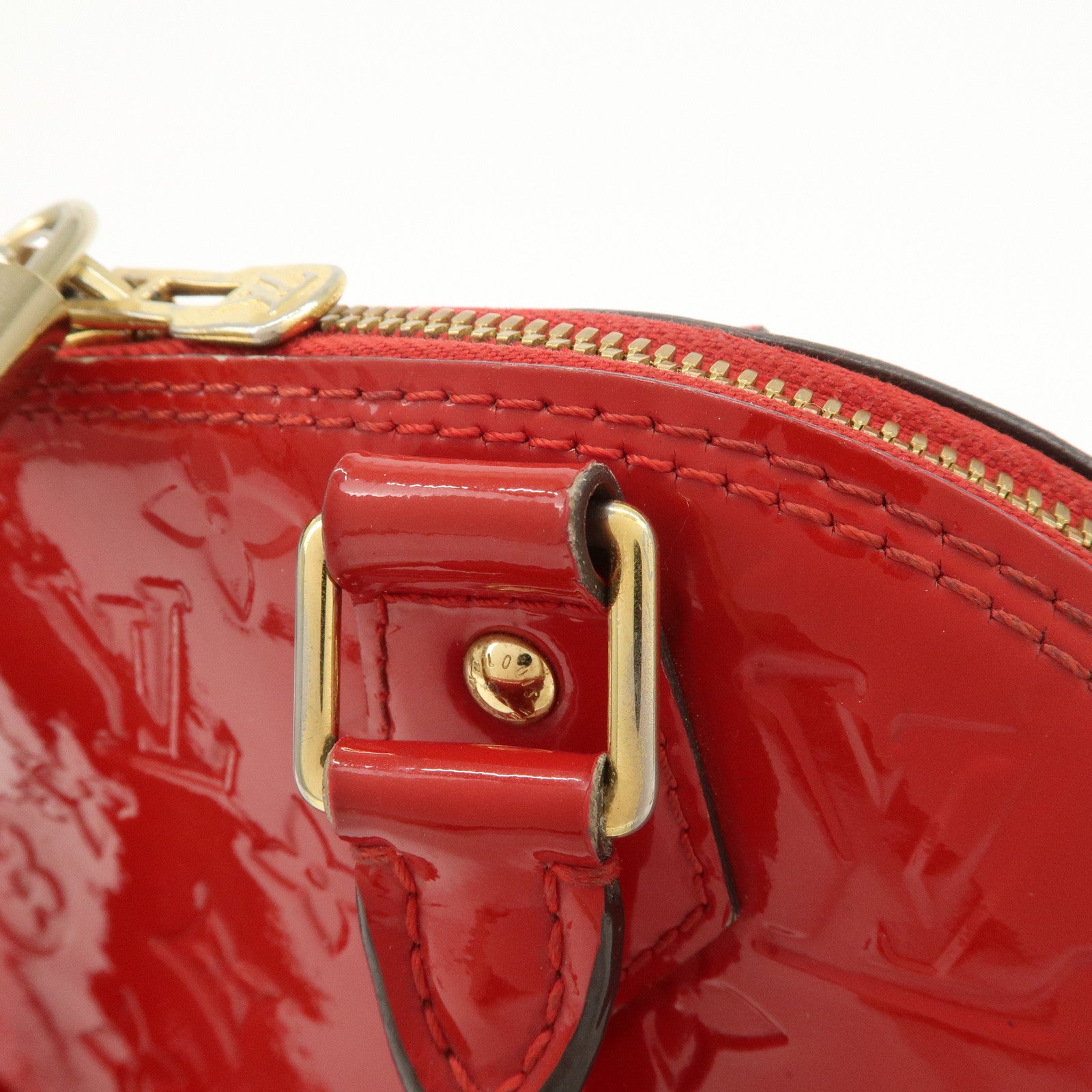 Louis Vuitton Monogram Vernis Alma BB 2Way Hand Bag Cerise M90174