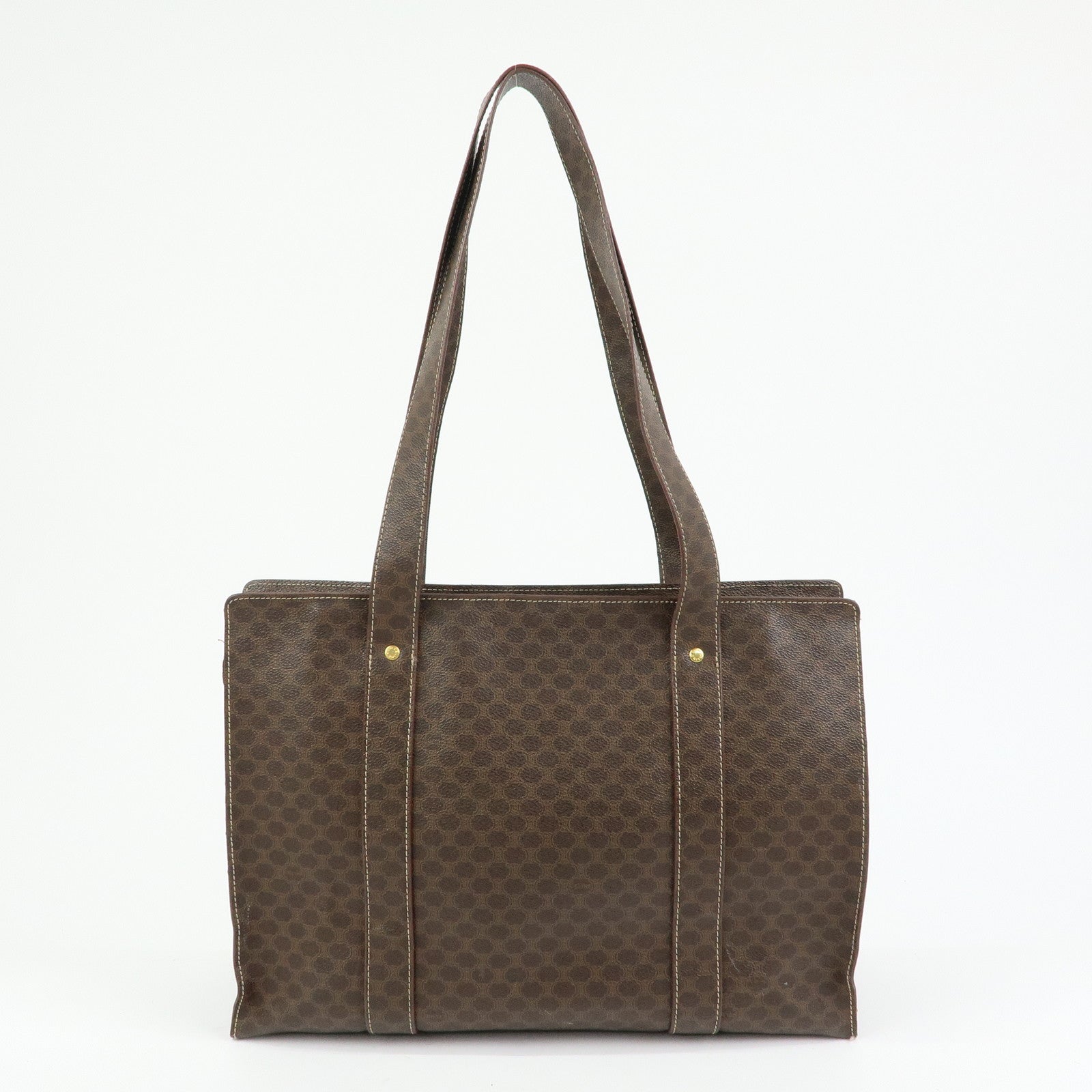 CELINE Macadam PVC Leather Tote Bag Shoulder Bag Brown