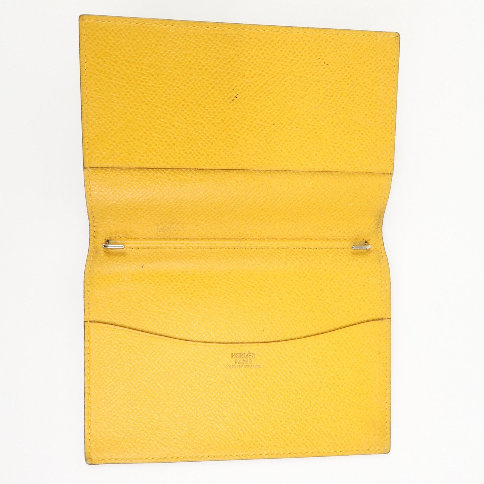 HERMES Leather Logo 〇Y Stamped Agenda PM Planner Cover Green