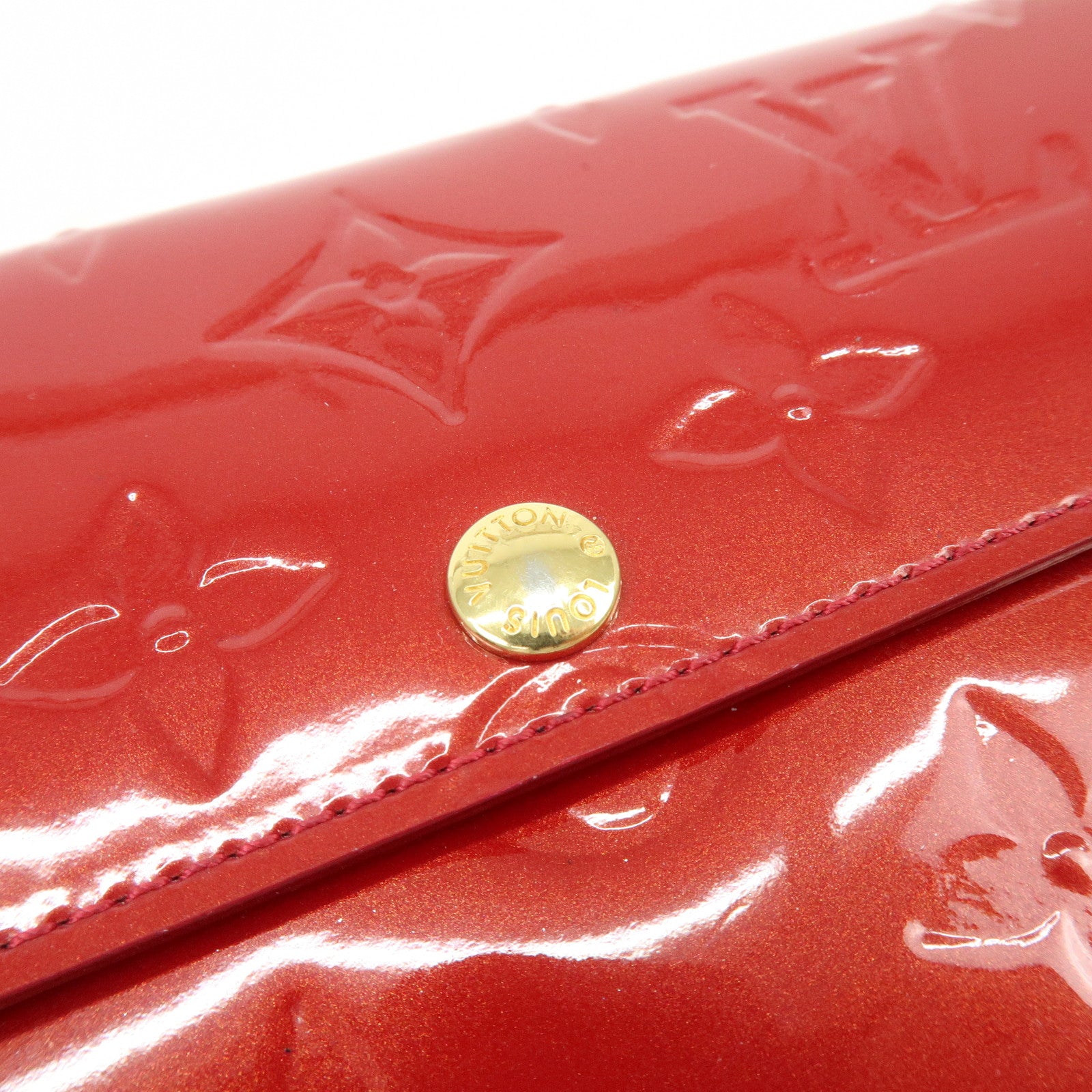 Louis Vuitton Monogram Vernis Portefeuille Sarah Wallet Red M91739