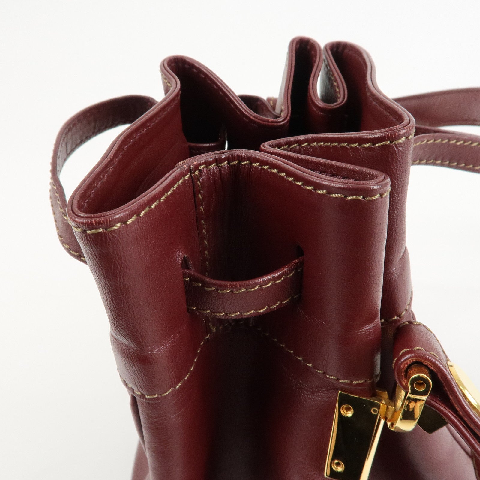 Cartier Must Line Calf Leather Shoulder Bag Bordeaux