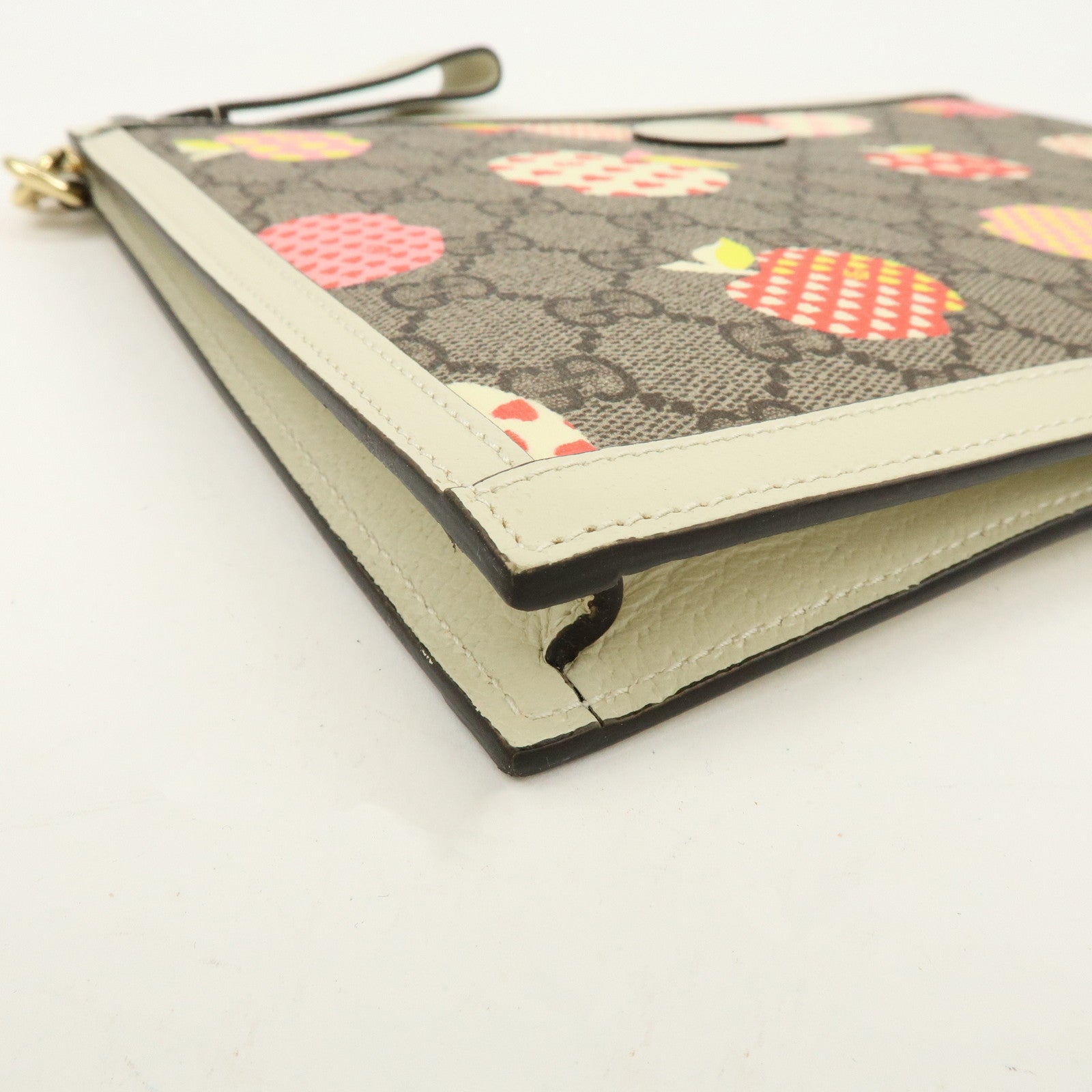 GUCCI Les Pommes Collection GG Supreme Leather Clutch Bag 664113