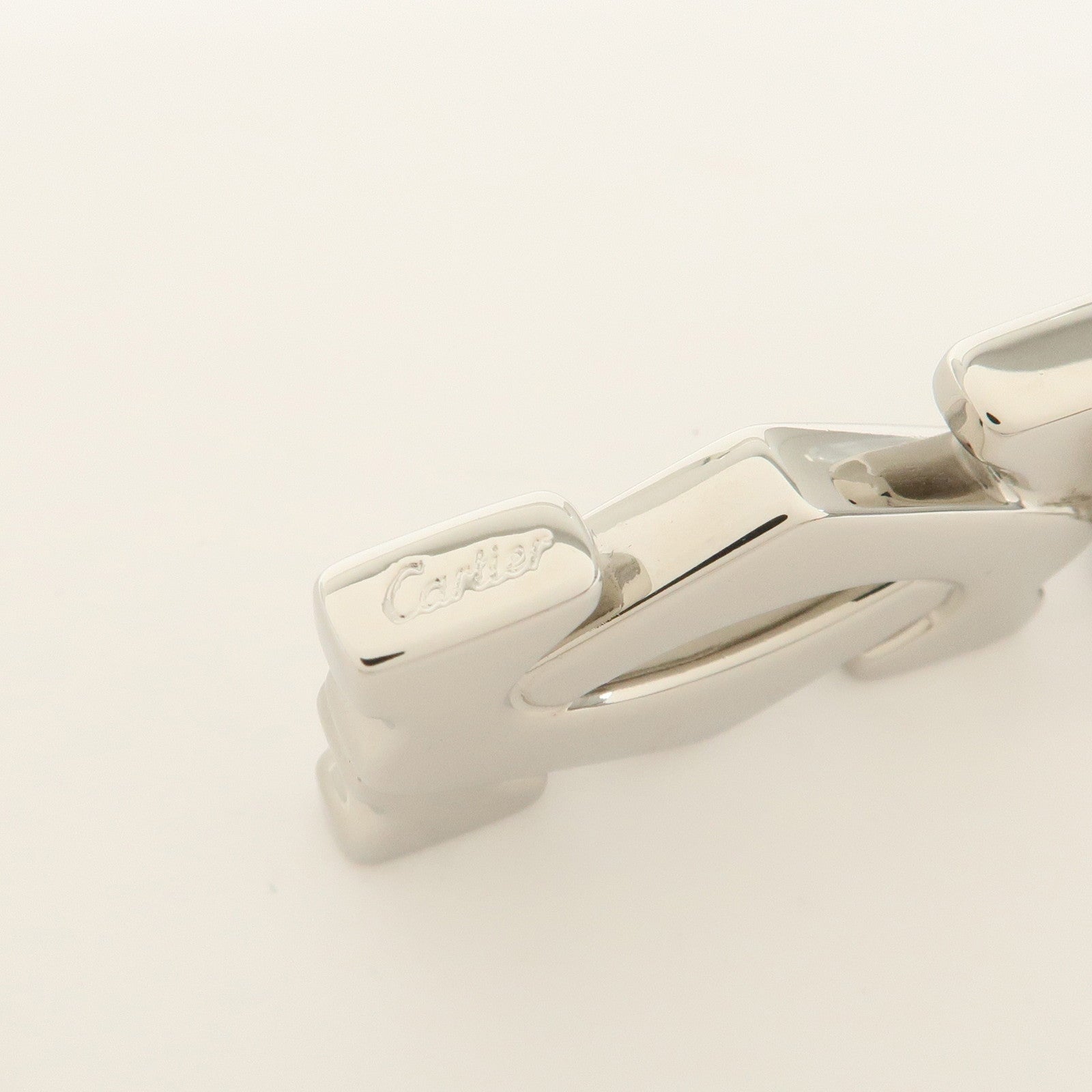 Cartier Must Line Logo Metal Bag Charm Key Charm Silver