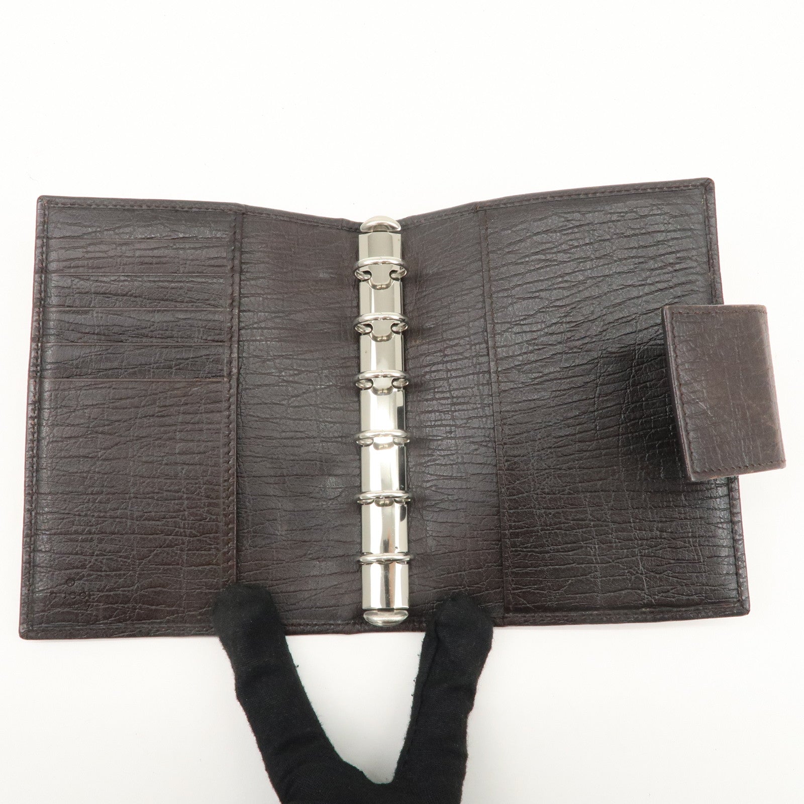 GUCCI Sherry GG Canvas Leather Notebook Cover Planner Cover 115240 Used