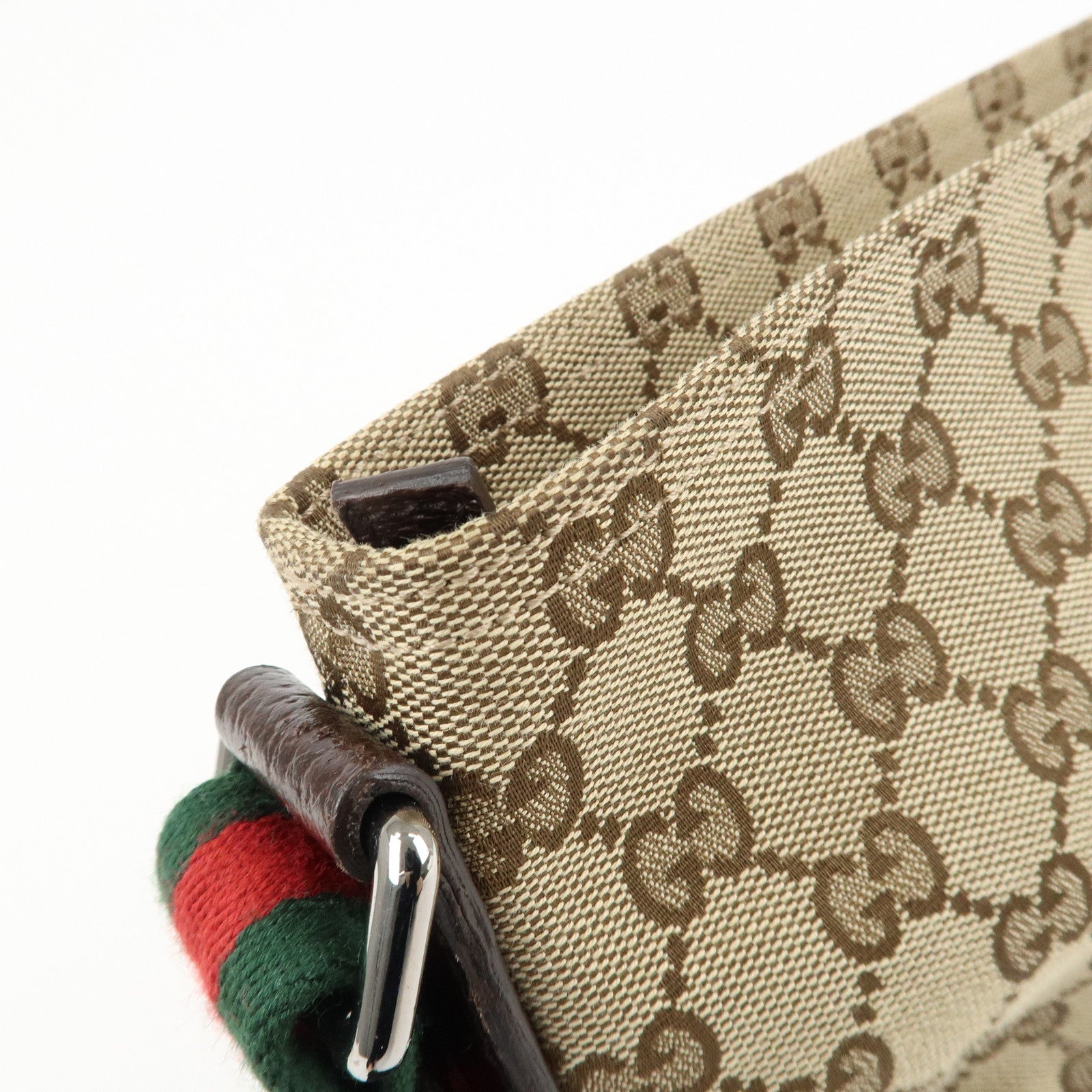 GUCCI Sherry GG Canvas Leather Shoulder Bag Crossbody 189749 Used