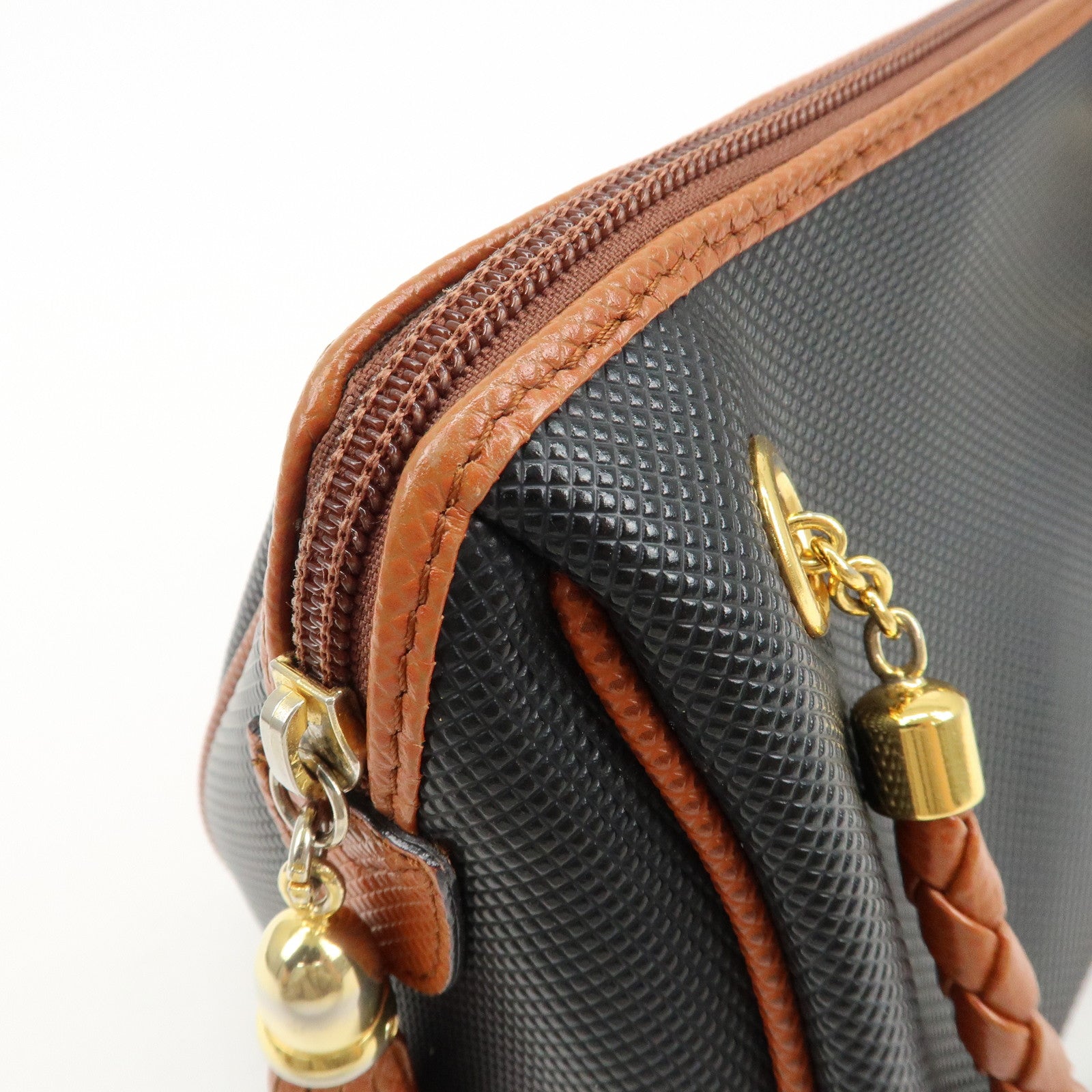 BOTTEGA VENETA Intrecciato PVC Leather Marco Polo Tassel Hand Bag Used