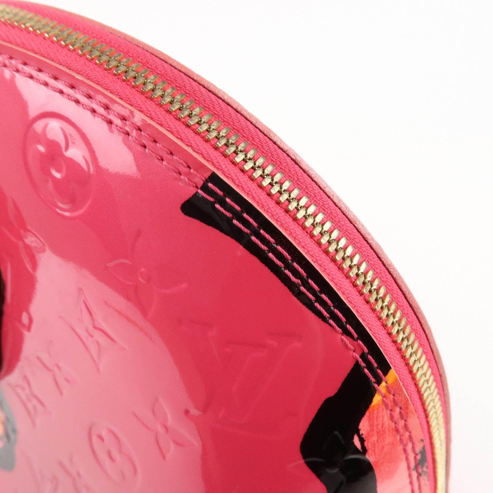 Louis Vuitton Monogram Vernis Alma MM Hand Bag Rose M93686 Used