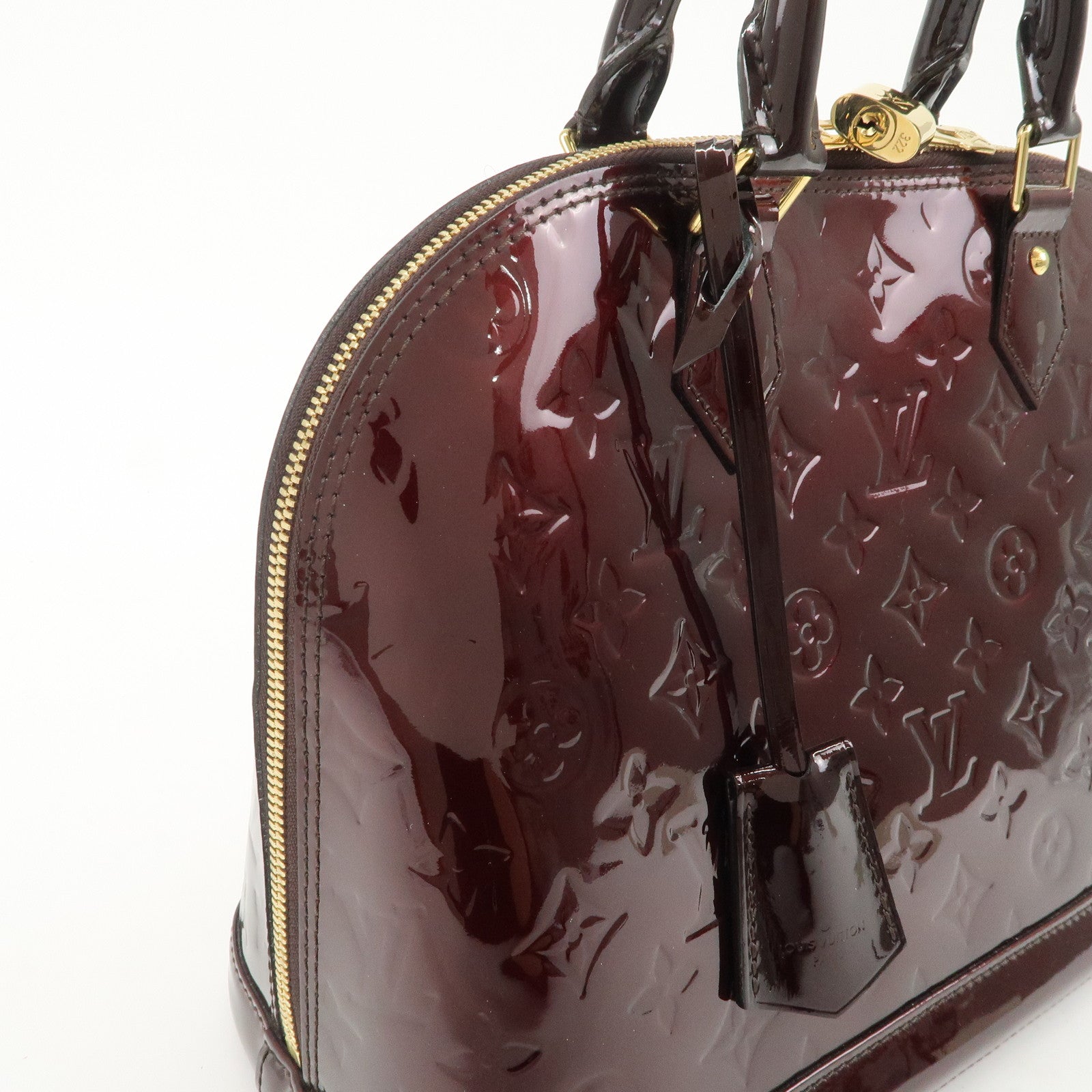 Louis Vuitton Monogram Vernis Alma PM Hand Bag Amarante M91611 Used