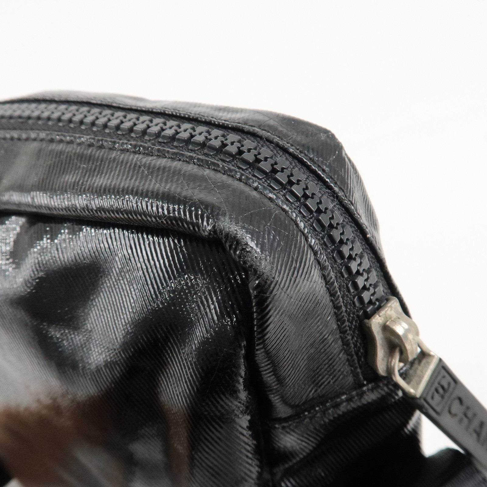 CHANEL Sports Enamel Coated Canvas COCO Mark Shoulder Bag A26568 Used