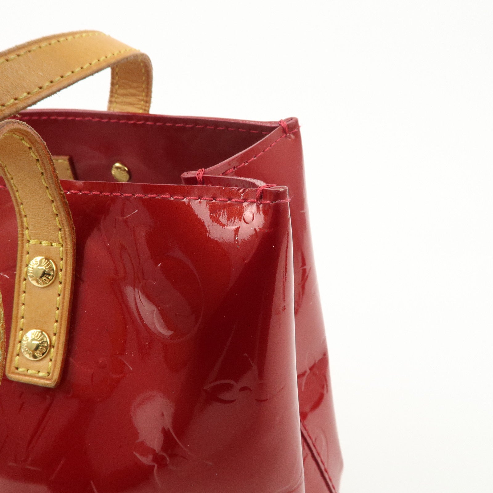 Louis Vuitton Monogram Vernis Lead PM Hand Bag Red M91990 Used