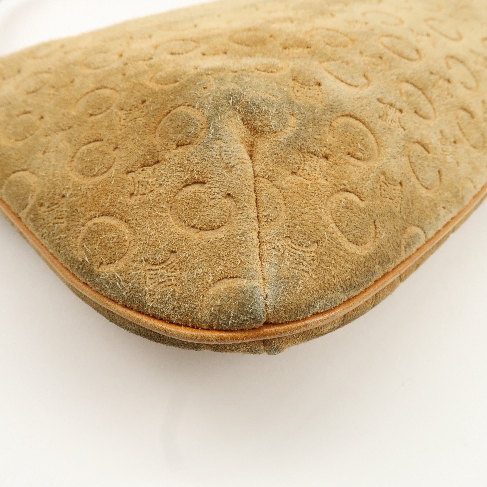 CELINE C Macadam Suede Leather Shoulder Bag Brown Used