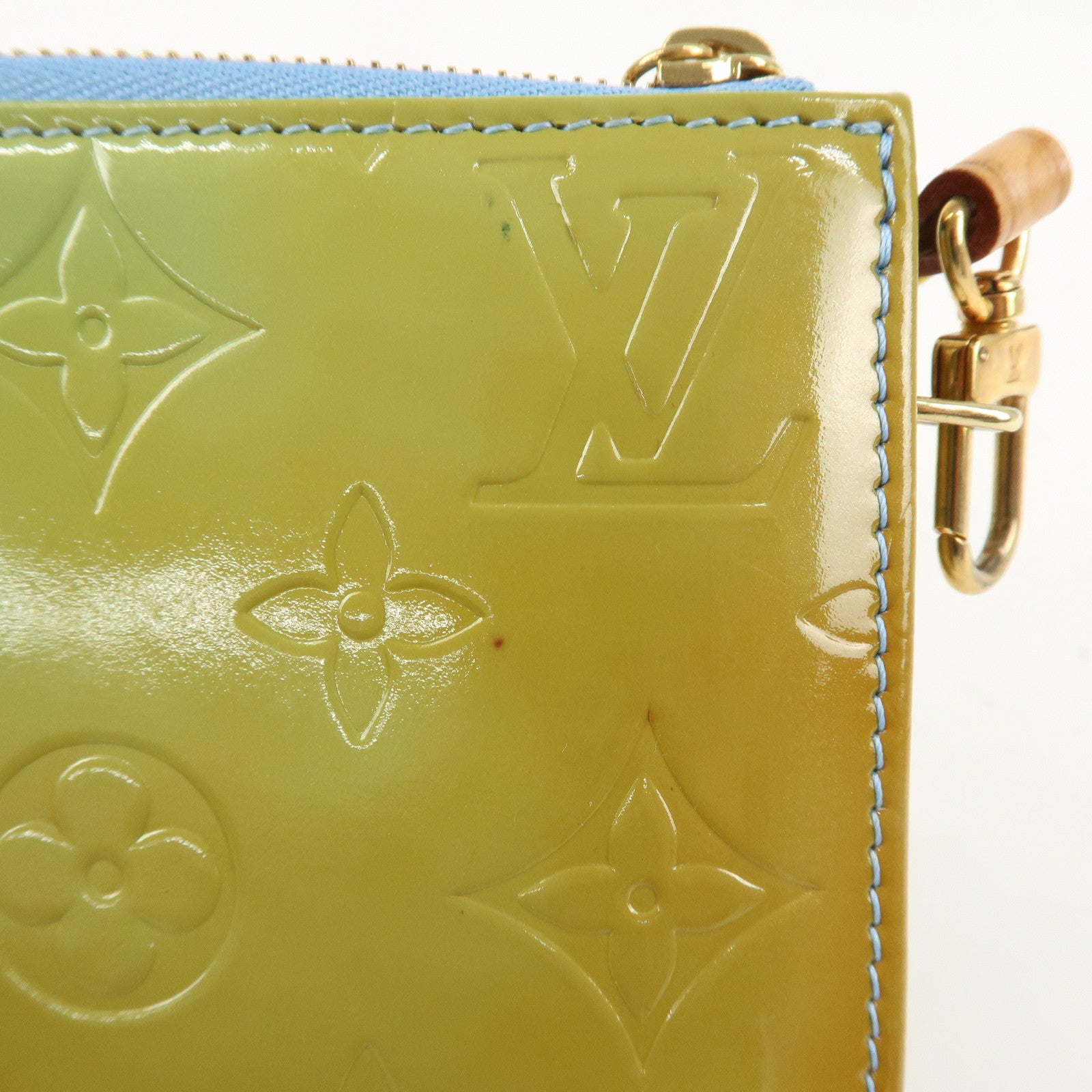 Louis Vuitton Monogram Vernis Lexington Hand Bag Baby Blue M91011 Used