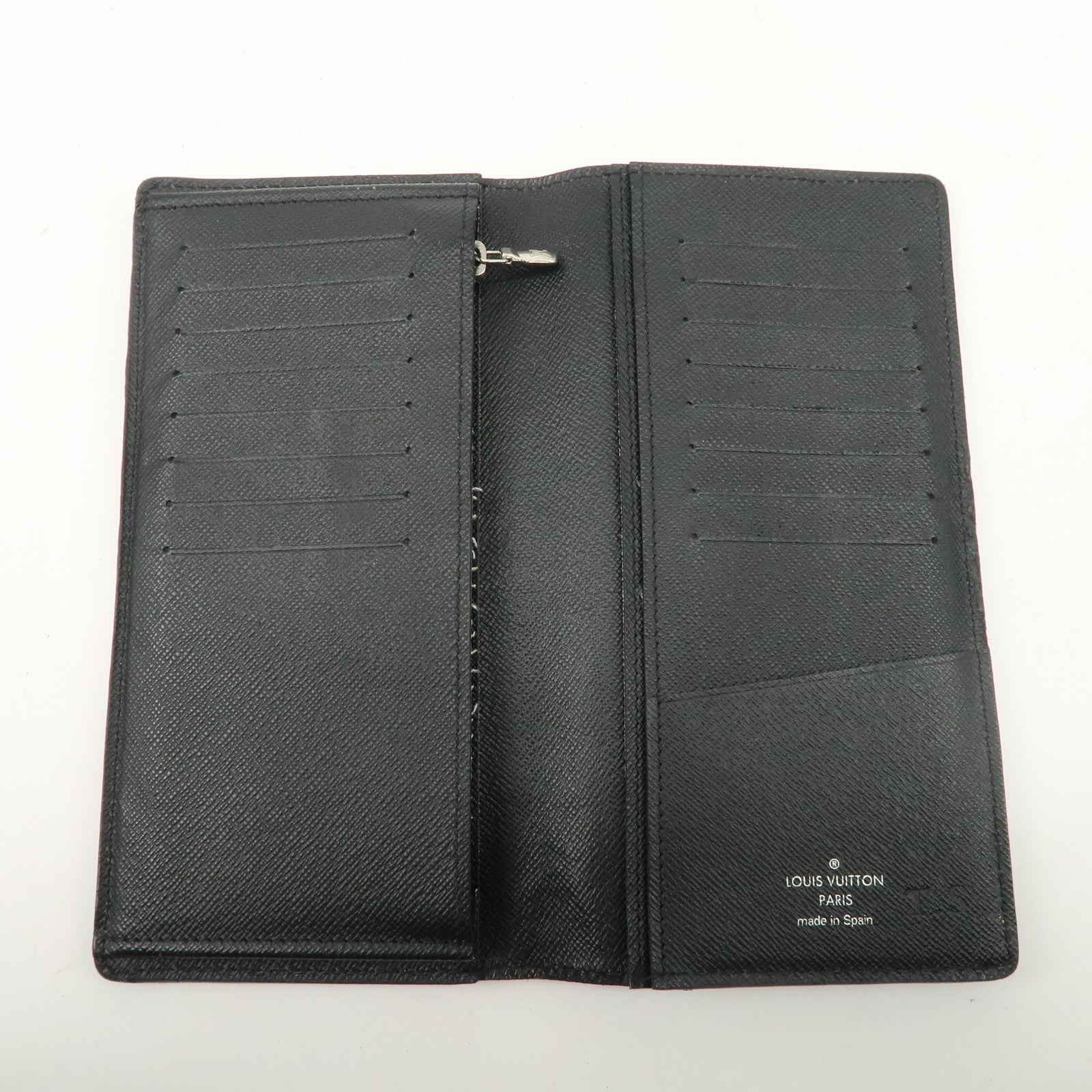 Louis Vuitton Epi Portefeuille Brazza Wallet Noir *T.S engraved Used