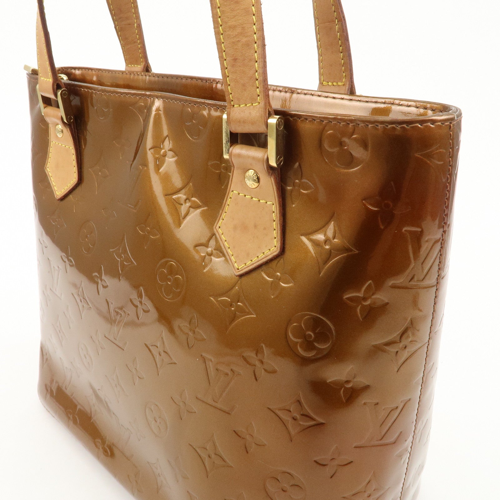 Louis Vuitton Monogram Vernis Houston Tote Bag Bronze M91122 Used