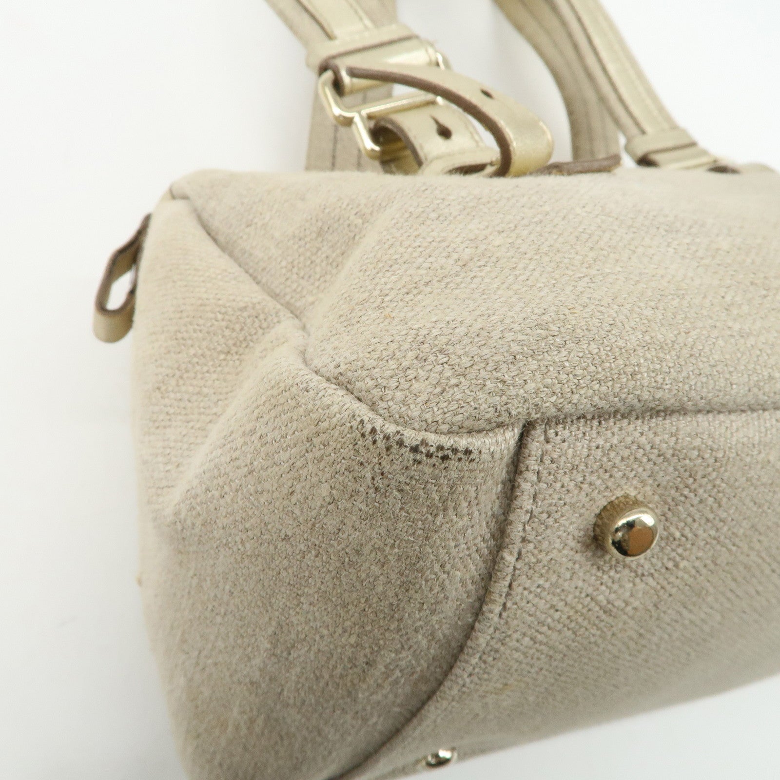 YVES SAINT LAURENT Rive Gauche Kahara Canvas Leather Mini Boston Used