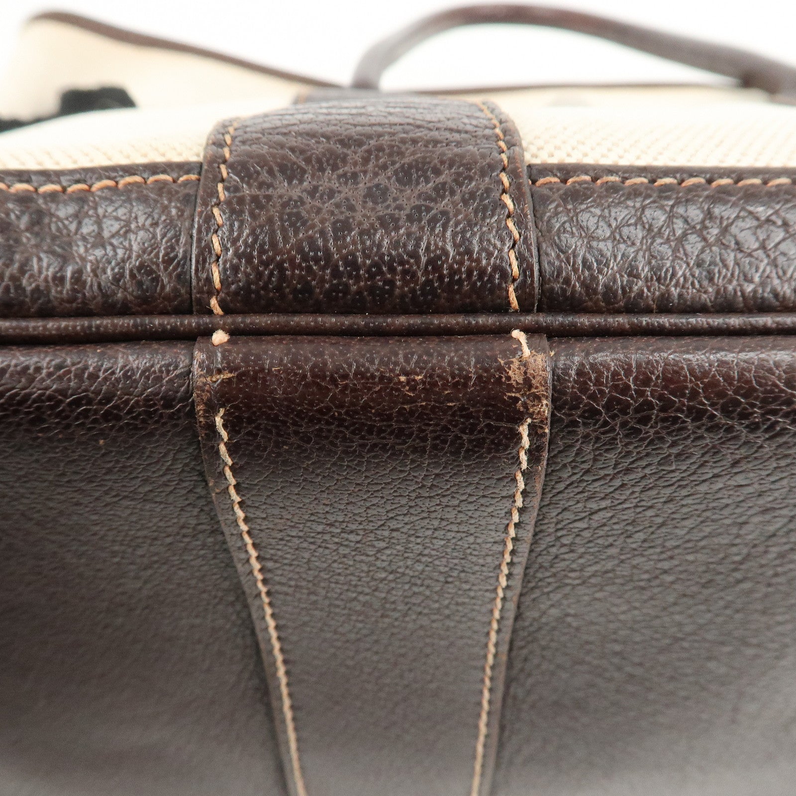 HERMES Toile Ash Leather Garden Party I Stamped (around 2005) Used