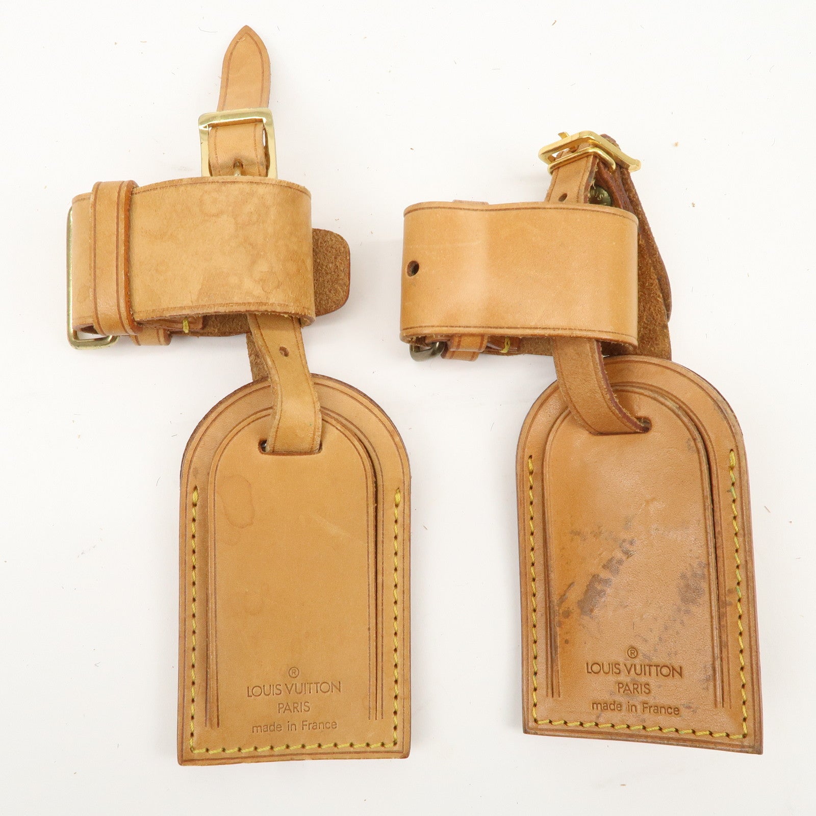 Louis Vuitton Set of 10 Leather Name Tag & Poignet Natural Used