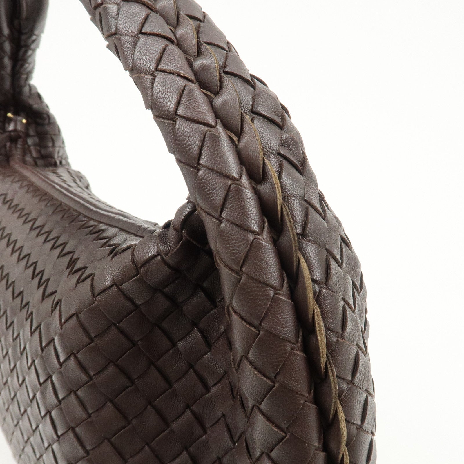 BOTTEGA VENETA Hobo Intrecciato Leather Shoulder Bag Brown 115654 Used