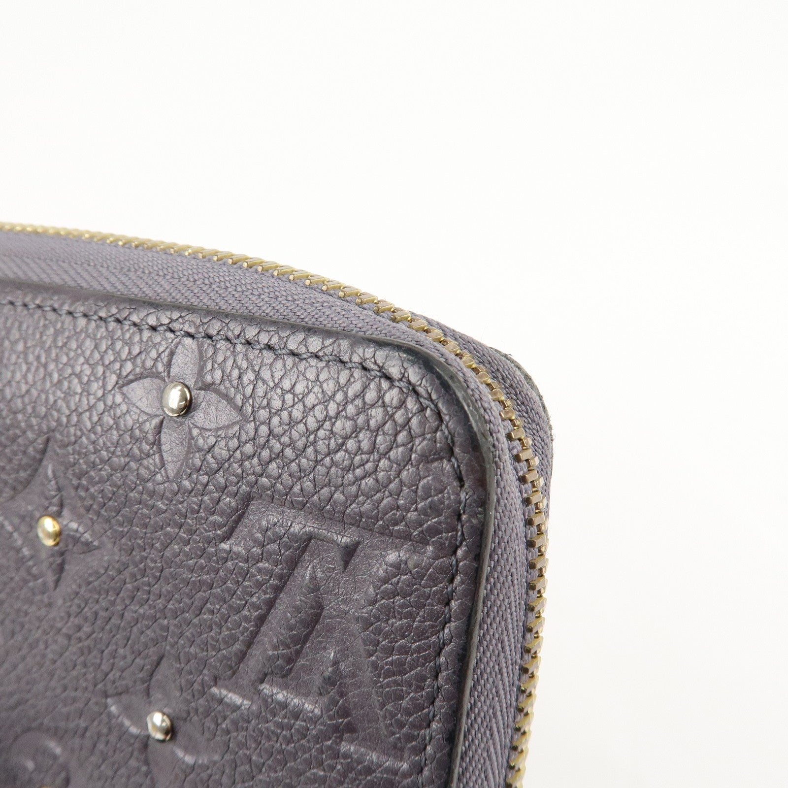 Louis Vuitton Empreinte Zippy Studs Wallet Gris Silver M62209 Used