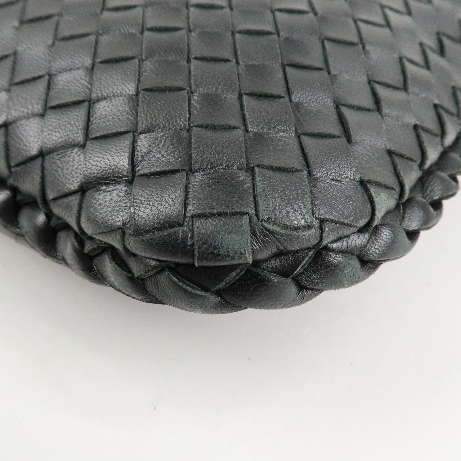 BOTTEGA VENETA Hobo Intrecciato Leather Shoulder Bag Black 115654 Used