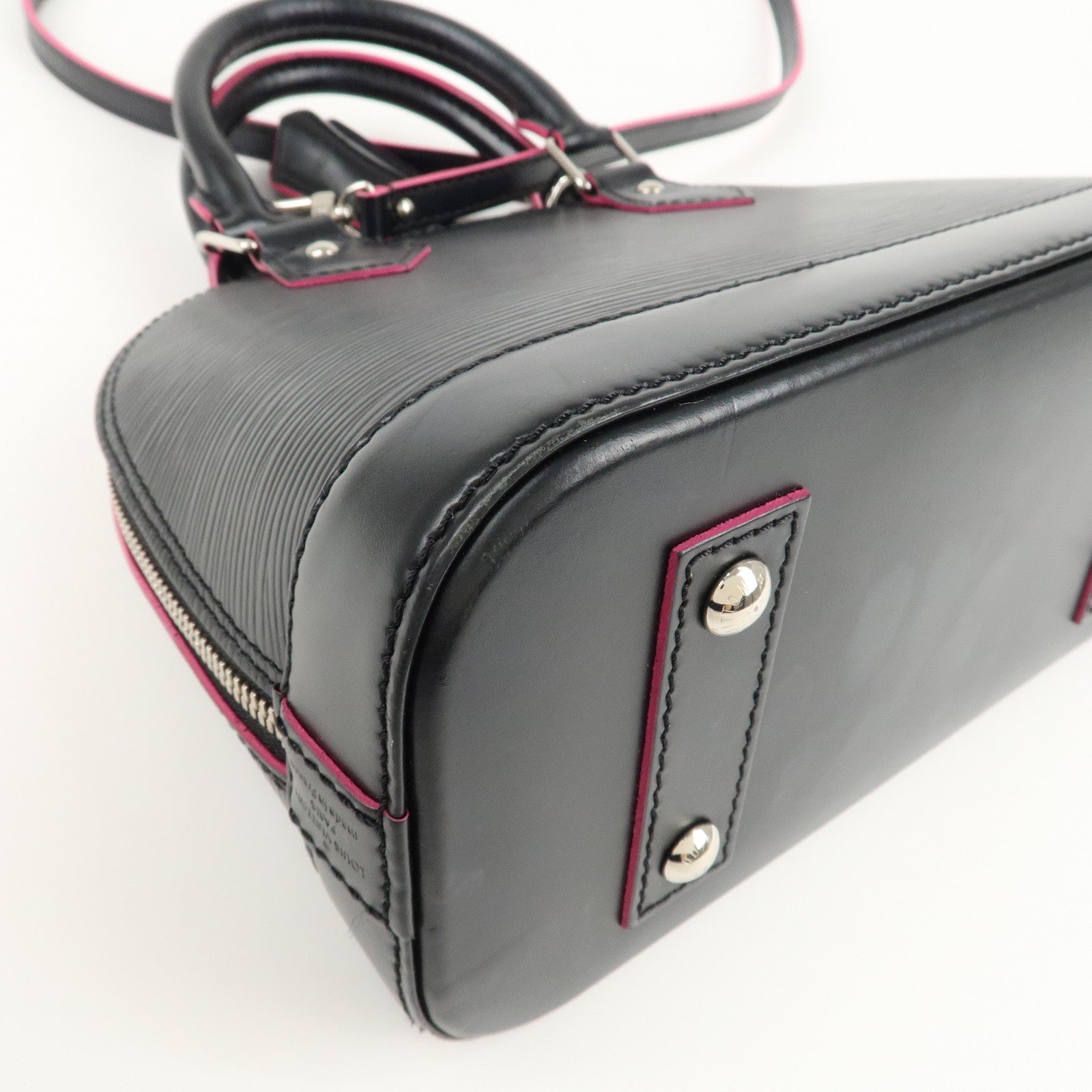 Louis Vuitton Epi Alma BB 2Way Shoulder Bag Noir Pink M54160 Used