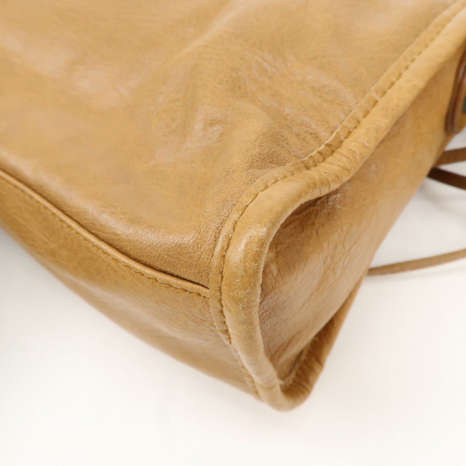 BALENCIAGA Mini City Leather Classic 2Way Bag Brown 300295 Used