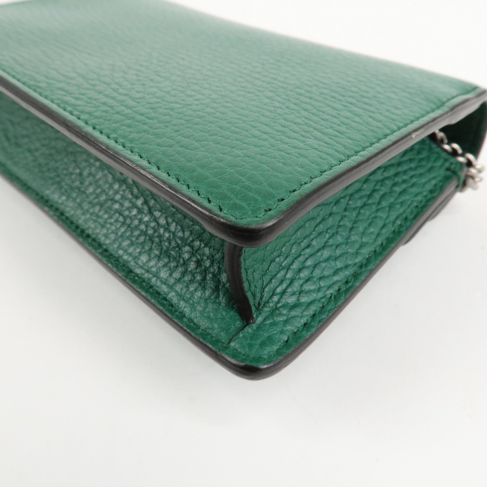GUCCI Dionysus Leather Chain Shoulder Bag Green 476432 Used