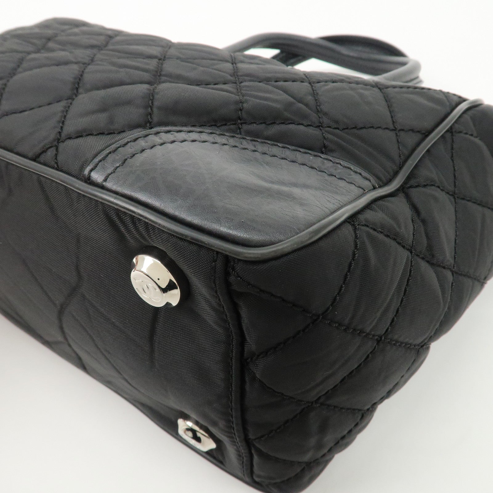 CHANEL Paris New York Wild Stitch Nylon Leather Coco Mark Tote Bag Used