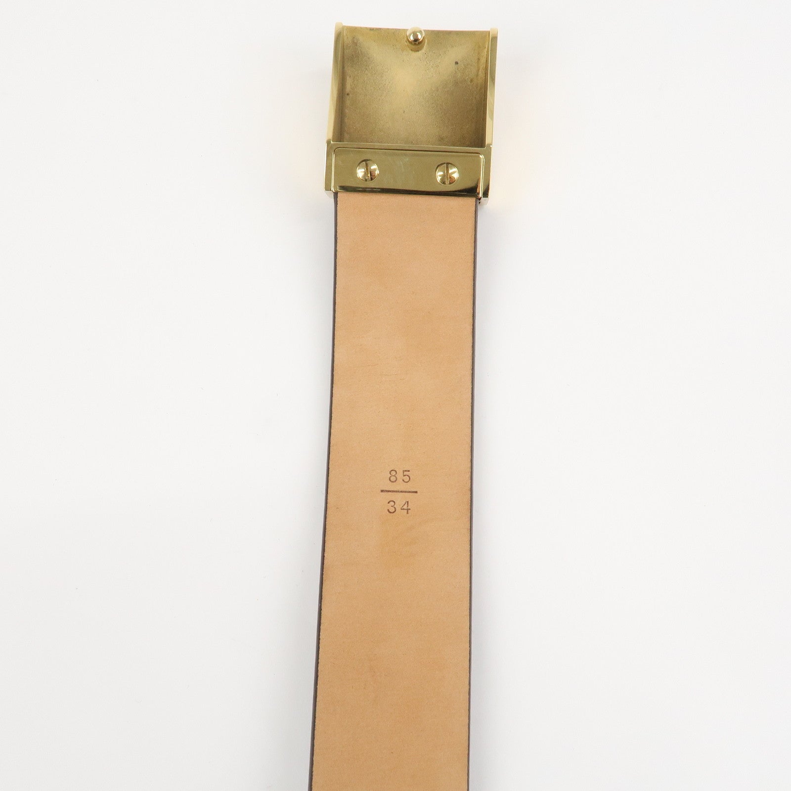 AuthLouis Vuitton Damier Ebene Saint Tulle Belt Carre 85/34 M6803V Used