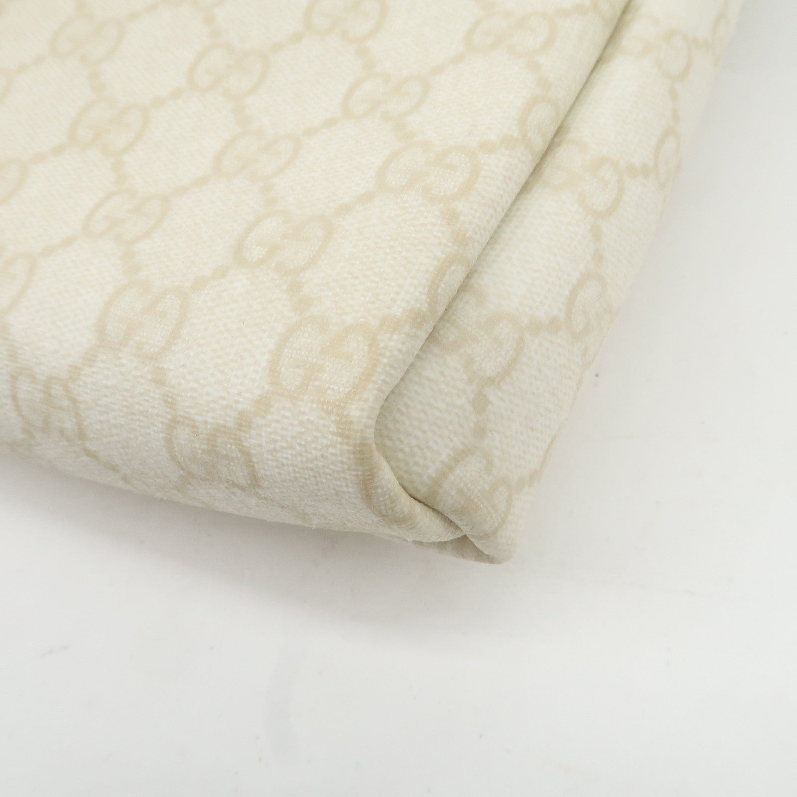 GUCCI GG Supreme Leather Shoulder Bag Ivory Light Brown 223666 Used