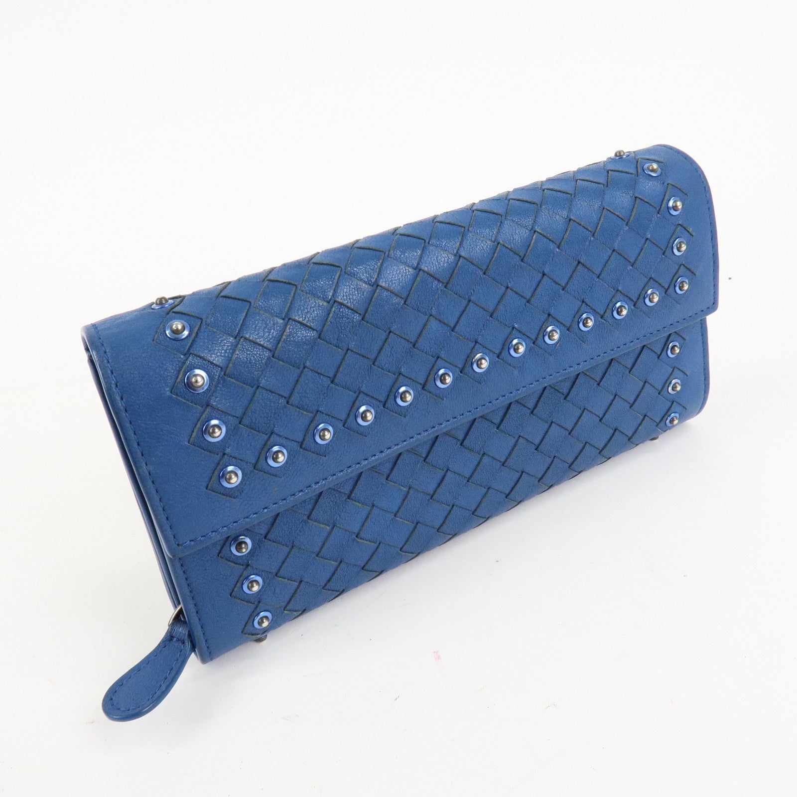BOTTEGA VENETA Set of 2 Intrecciato Leather Long Wallet 114076 Used