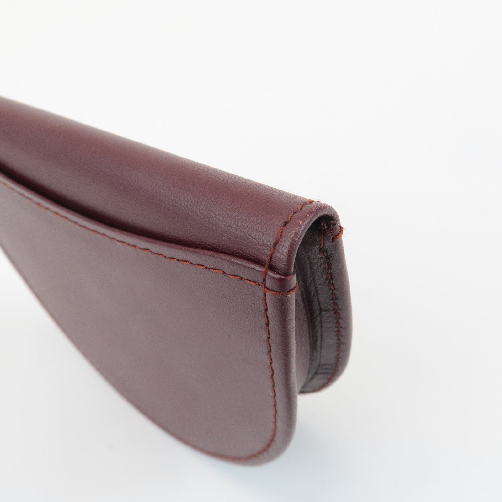 Cartier Mastline Leather Coin Case Coin Wallet Bordeaux Used