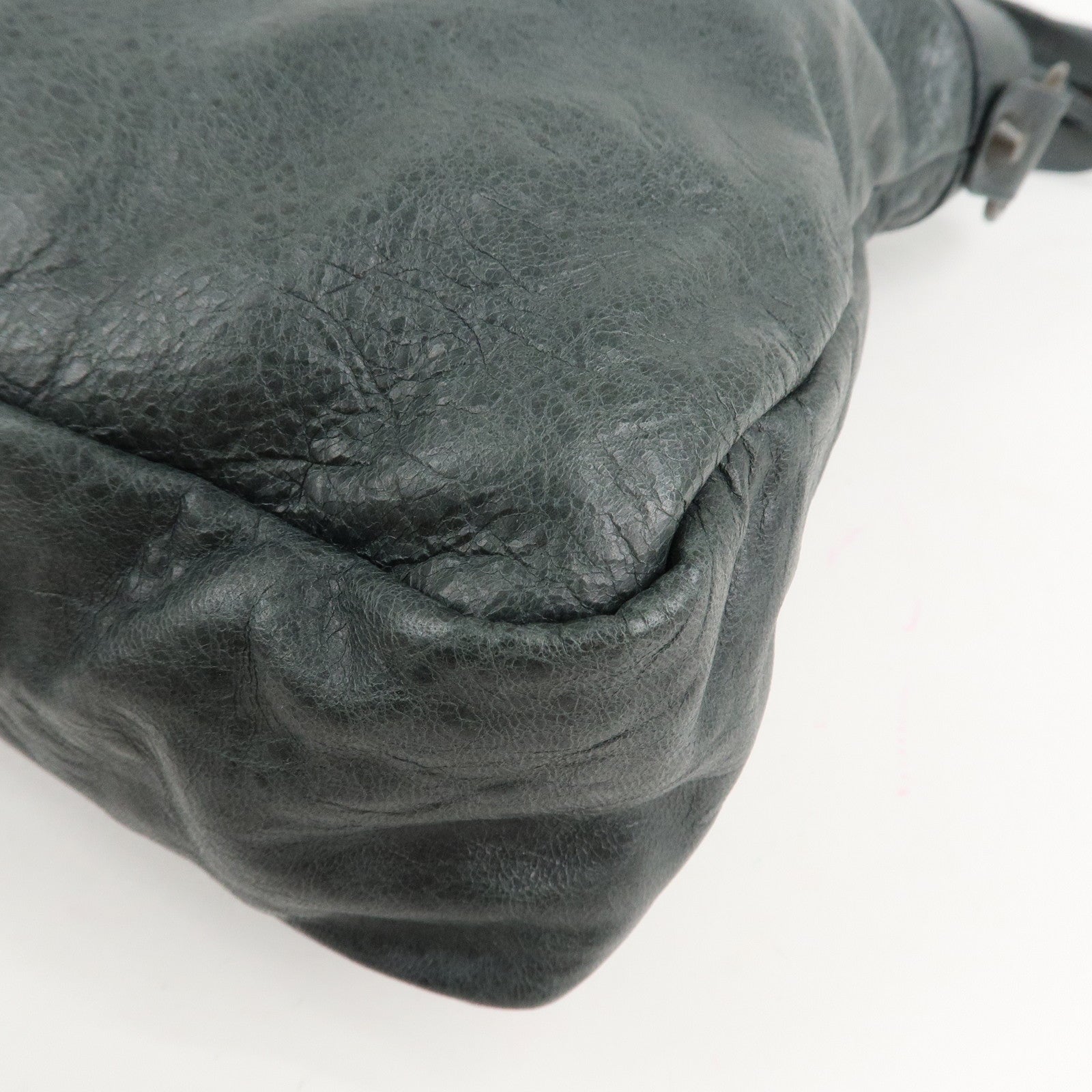 BALENCIAGA The City Leather 2way Bag Hand Bag Green 240579 Used