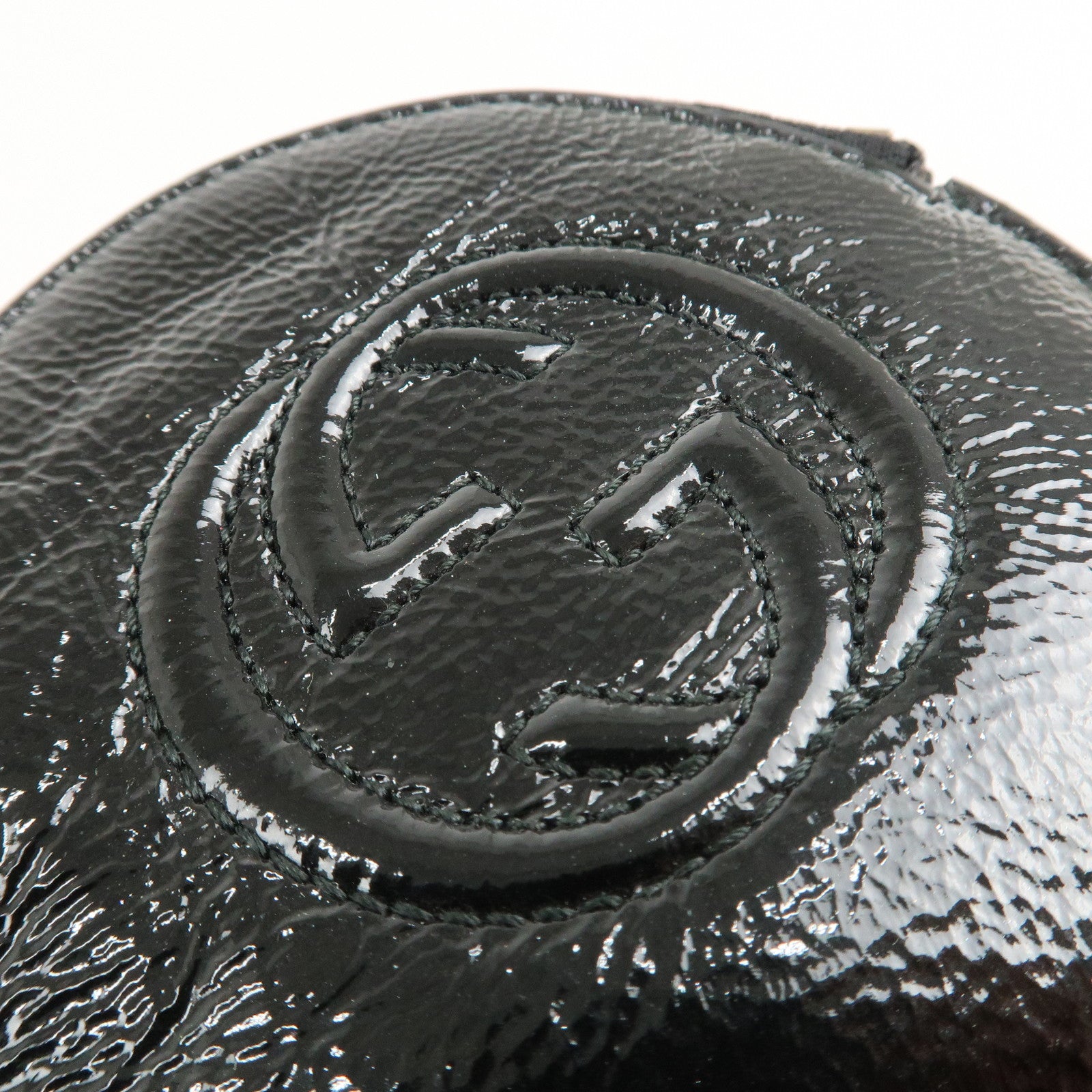 GUCCI SOHO Patent Leather Coin Purse Black 337946 Used