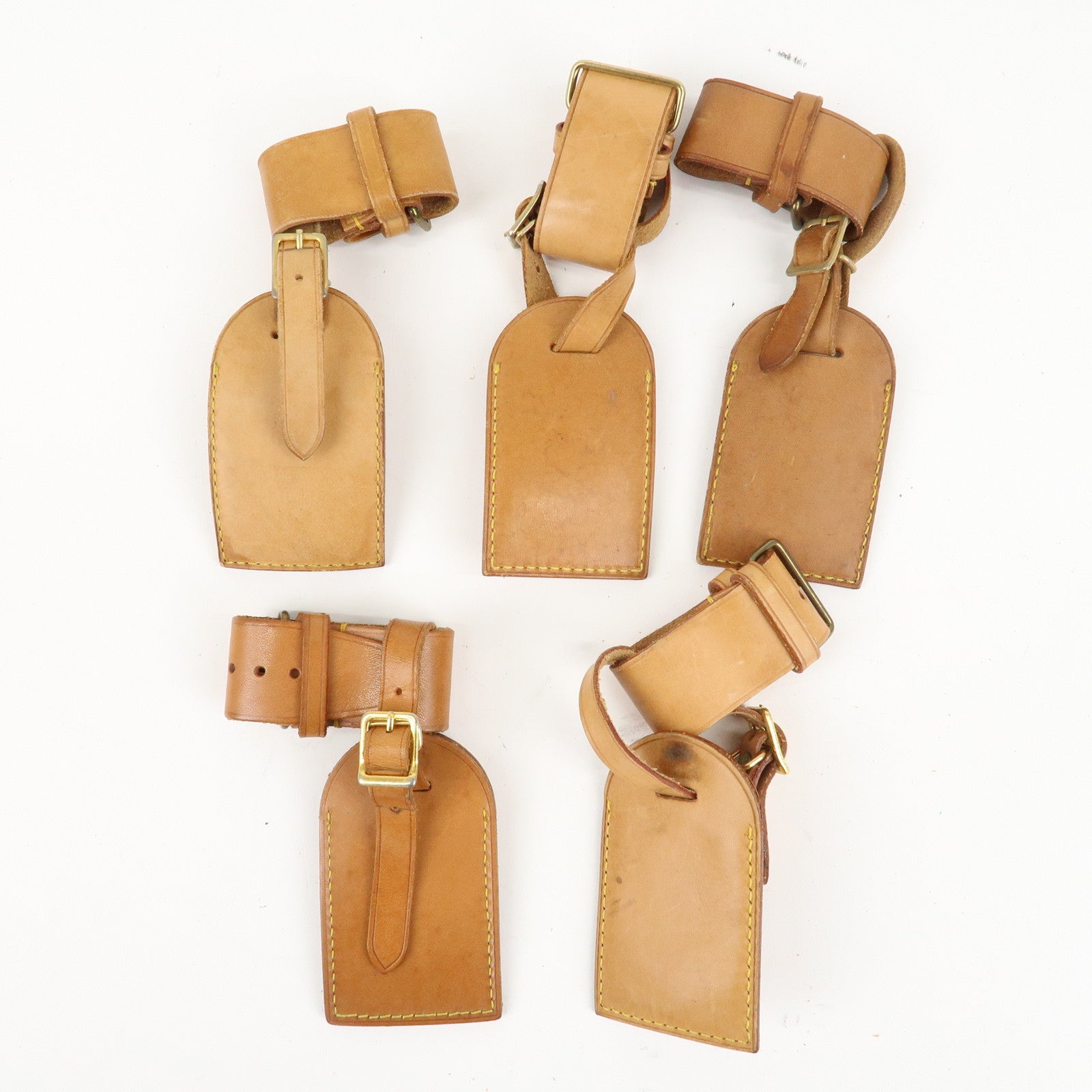 Louis Vuitton Set of 10 Leather Name Tag & Poignet Natural Used