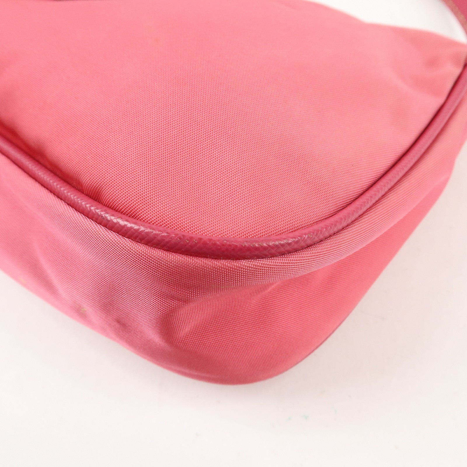 PRADA Nylon Saffiano Leather Shoulder Bag Hand Bag Pink Used