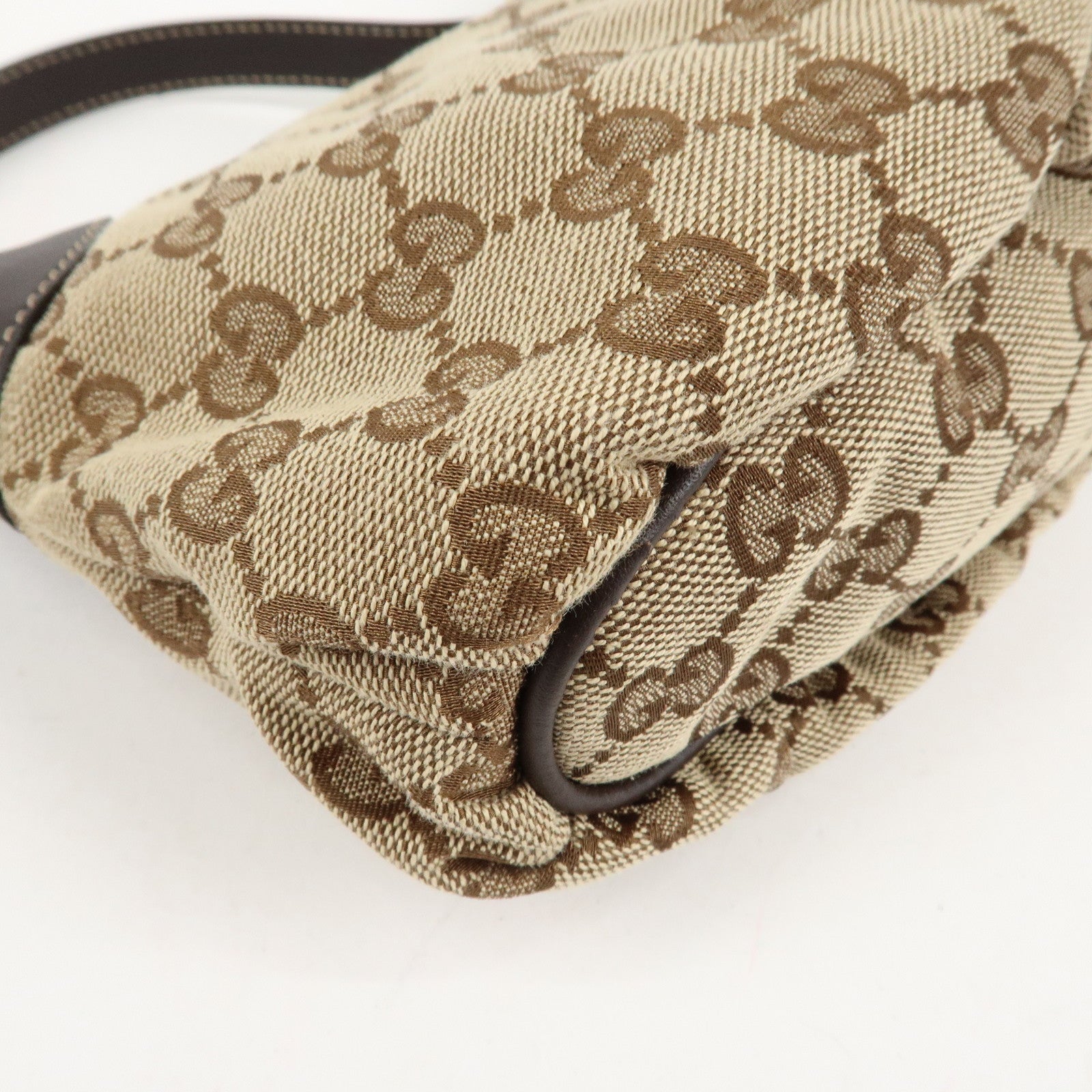GUCCI Sherry GG Canvas Leather Shoulder Bag Beige Brown 224093 Used