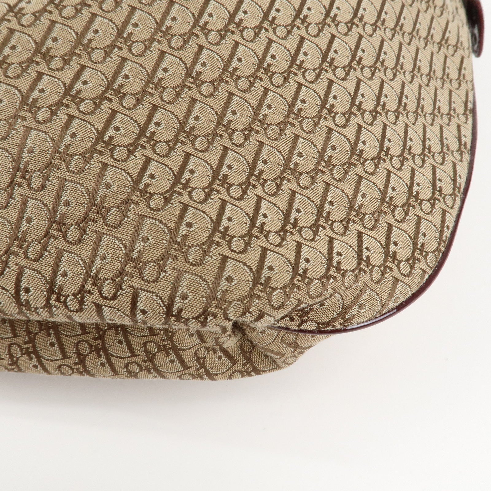 Christian Dior Trotter Canvas Patent Leather Suede Shoulder Bag Used