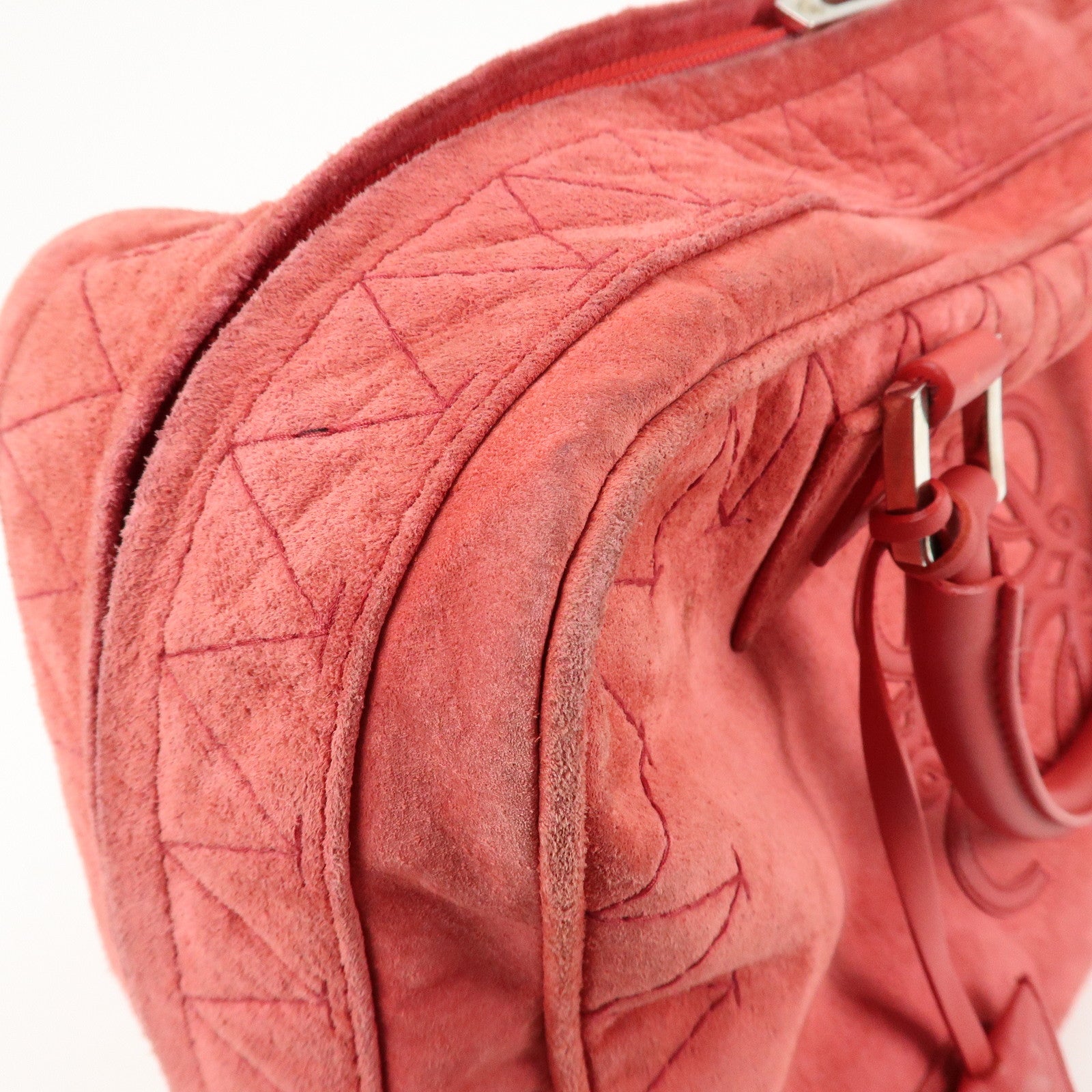 LOEWE Anagram Leather Amazona 36 Hand Bag Rose Used