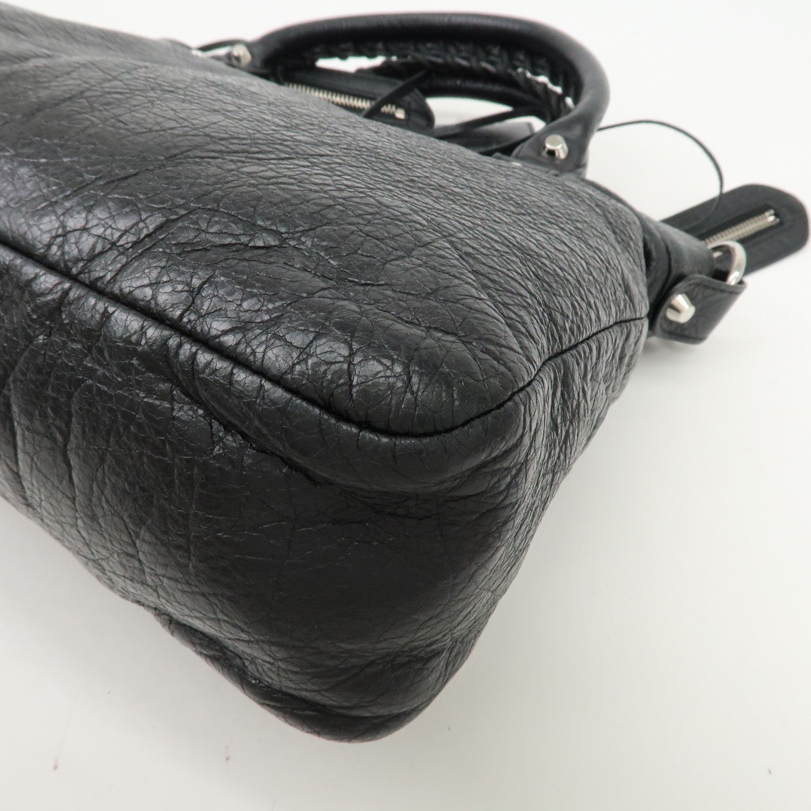 BALENCIAGA The Town Leather 2way Bag Hand Bag Black 240579 Used
