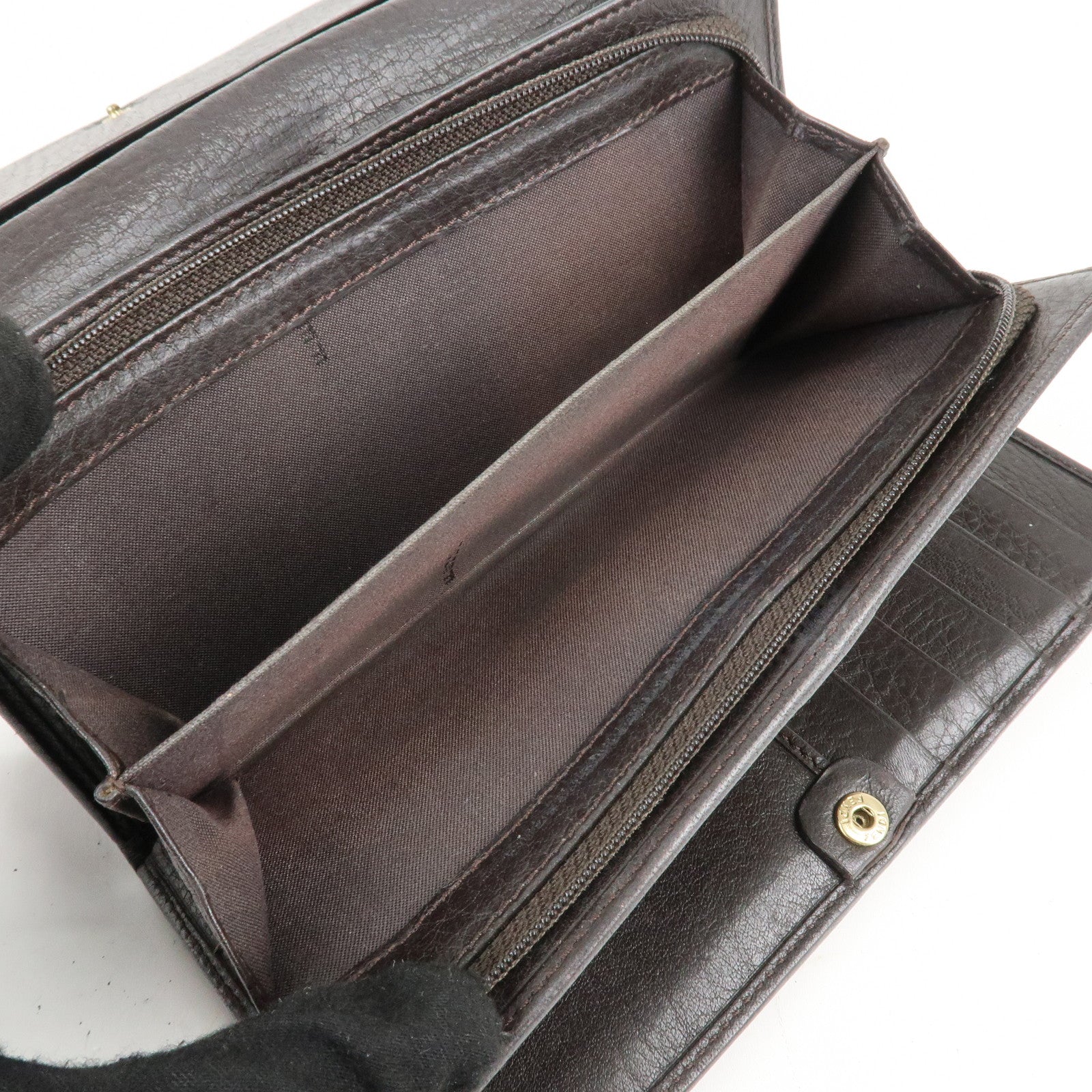 FENDI Zucca Zucchino Set of 3 Canvas Leather Wallet Used